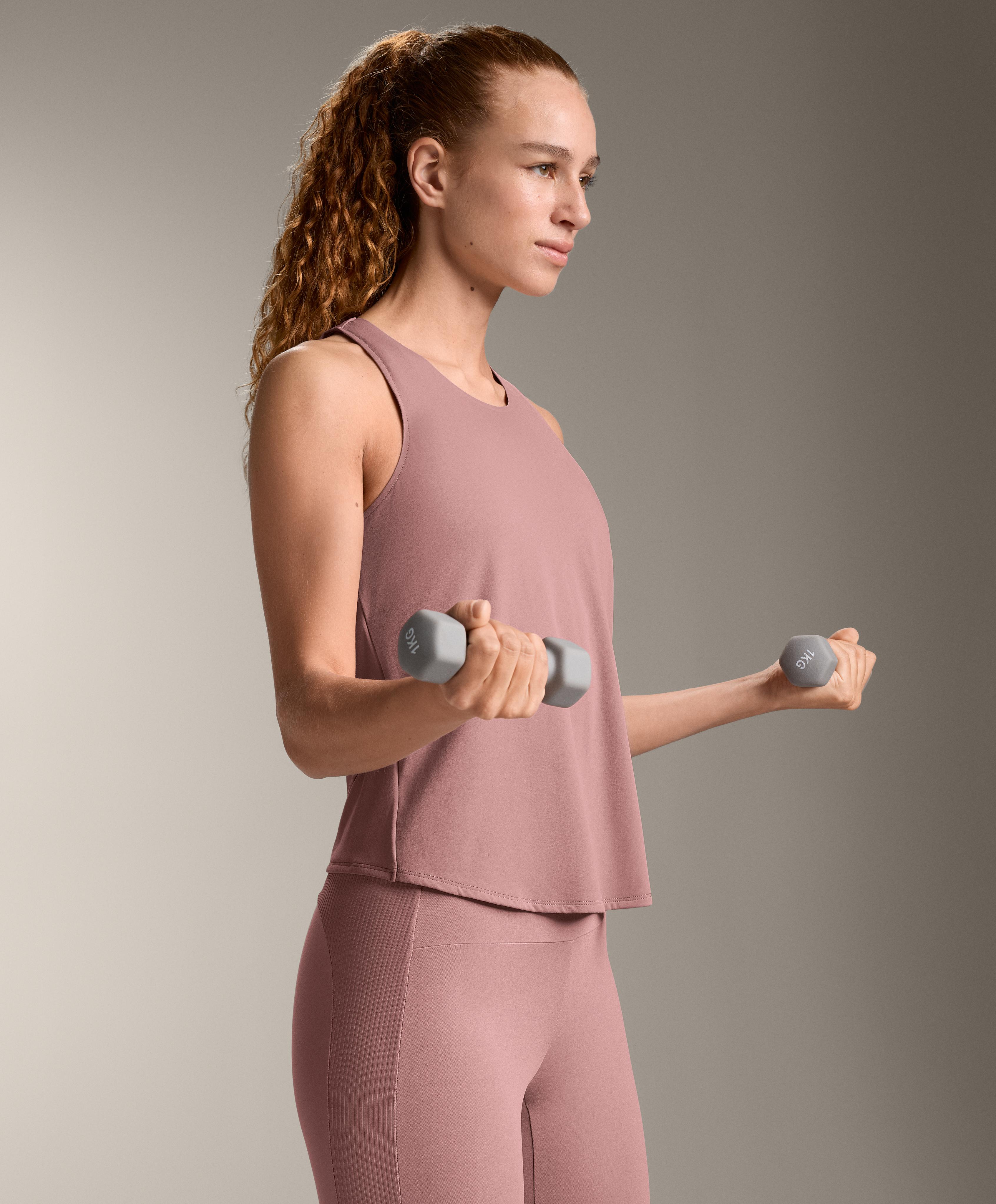 Comfortlux cross-back T-shirt — SOFT PINK