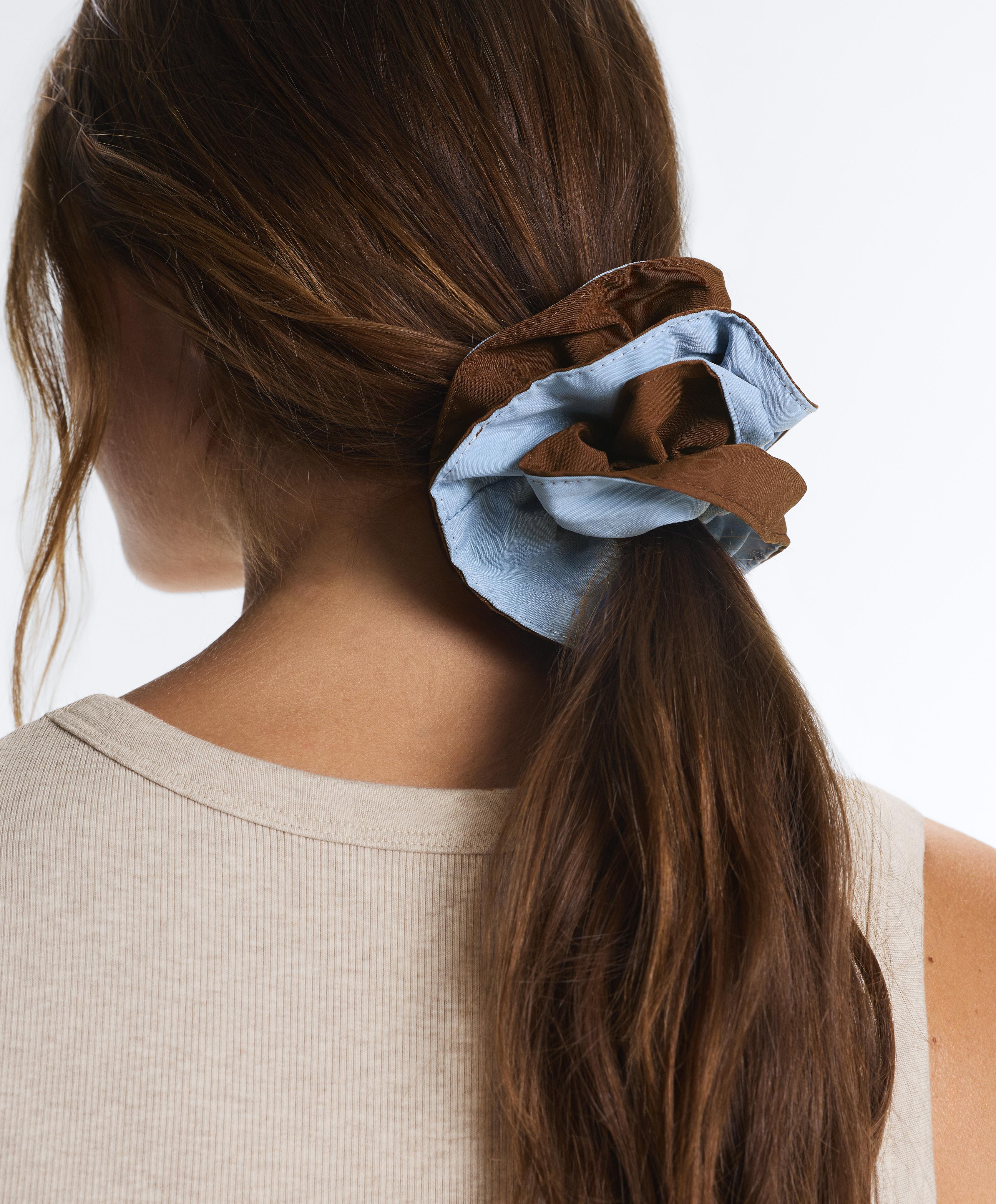 Two-tone maxi scrunchie — MID-BLUE