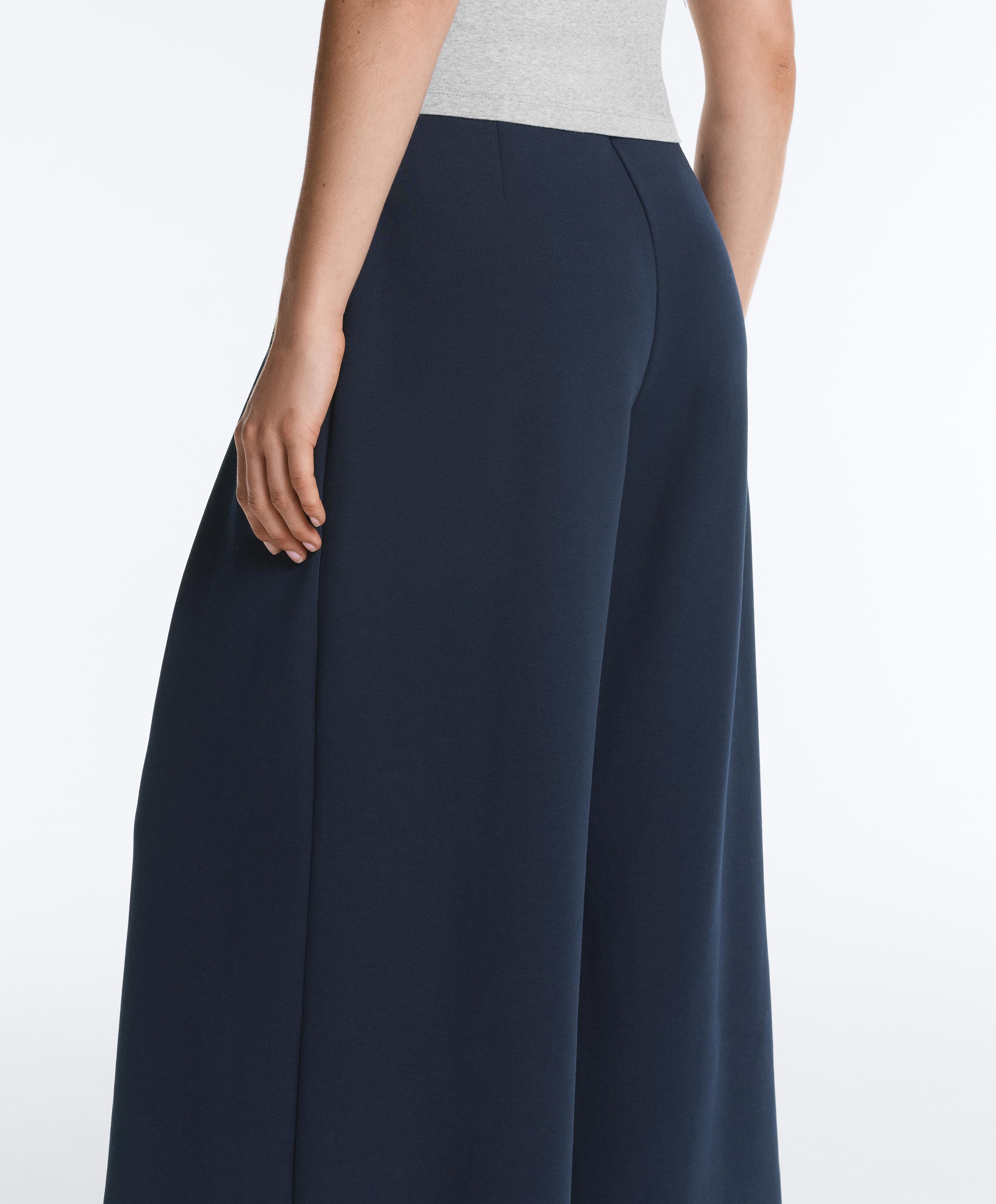 Wide-leg pique trousers with cotton Wide-leg pique trousers with cotton
