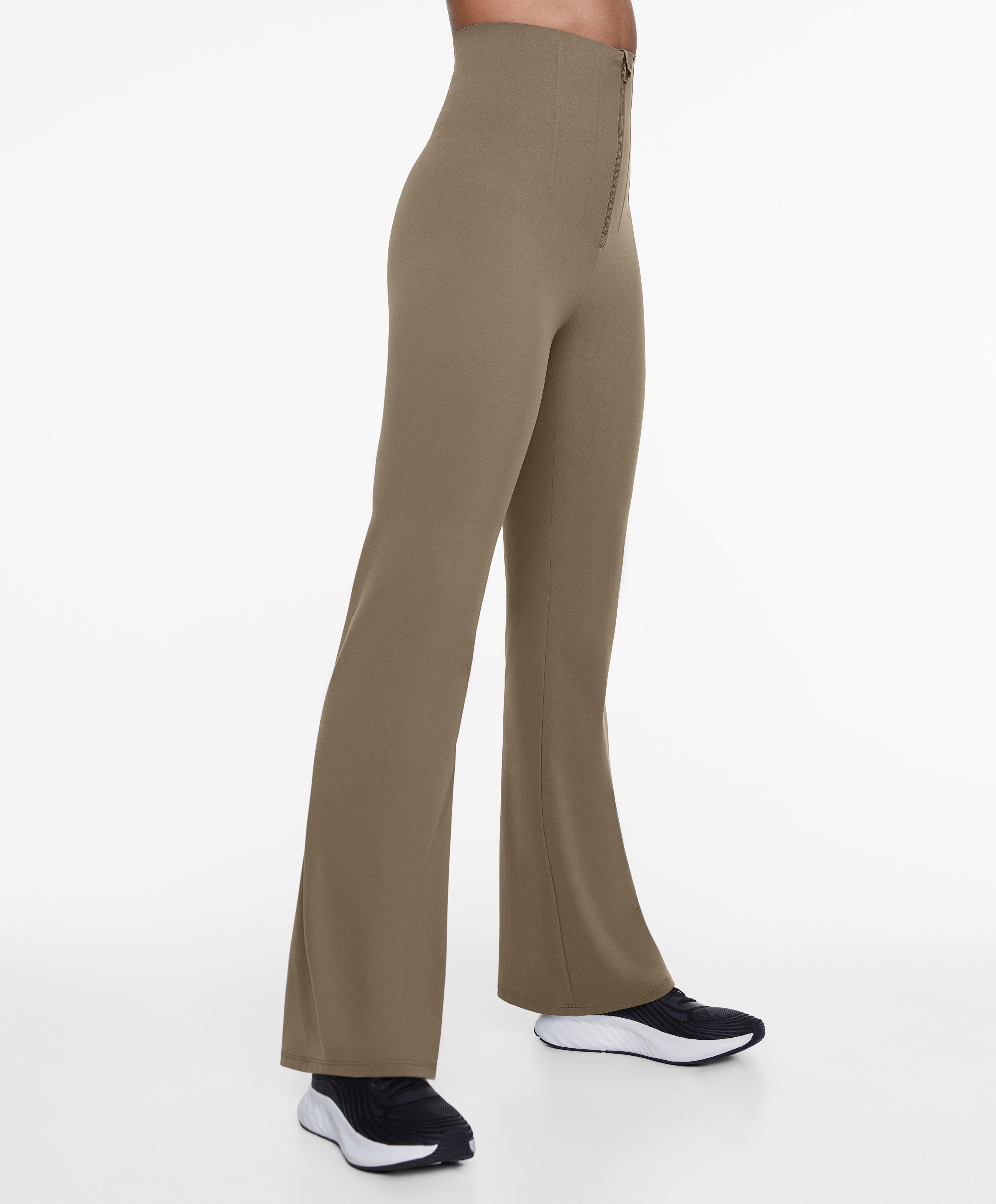 Super high rise compressive zip flare trousers - Sale