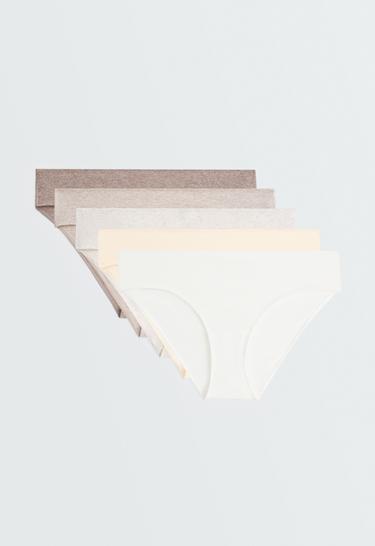 5 rib cotton blend classic briefs — TAN MELANGE 1