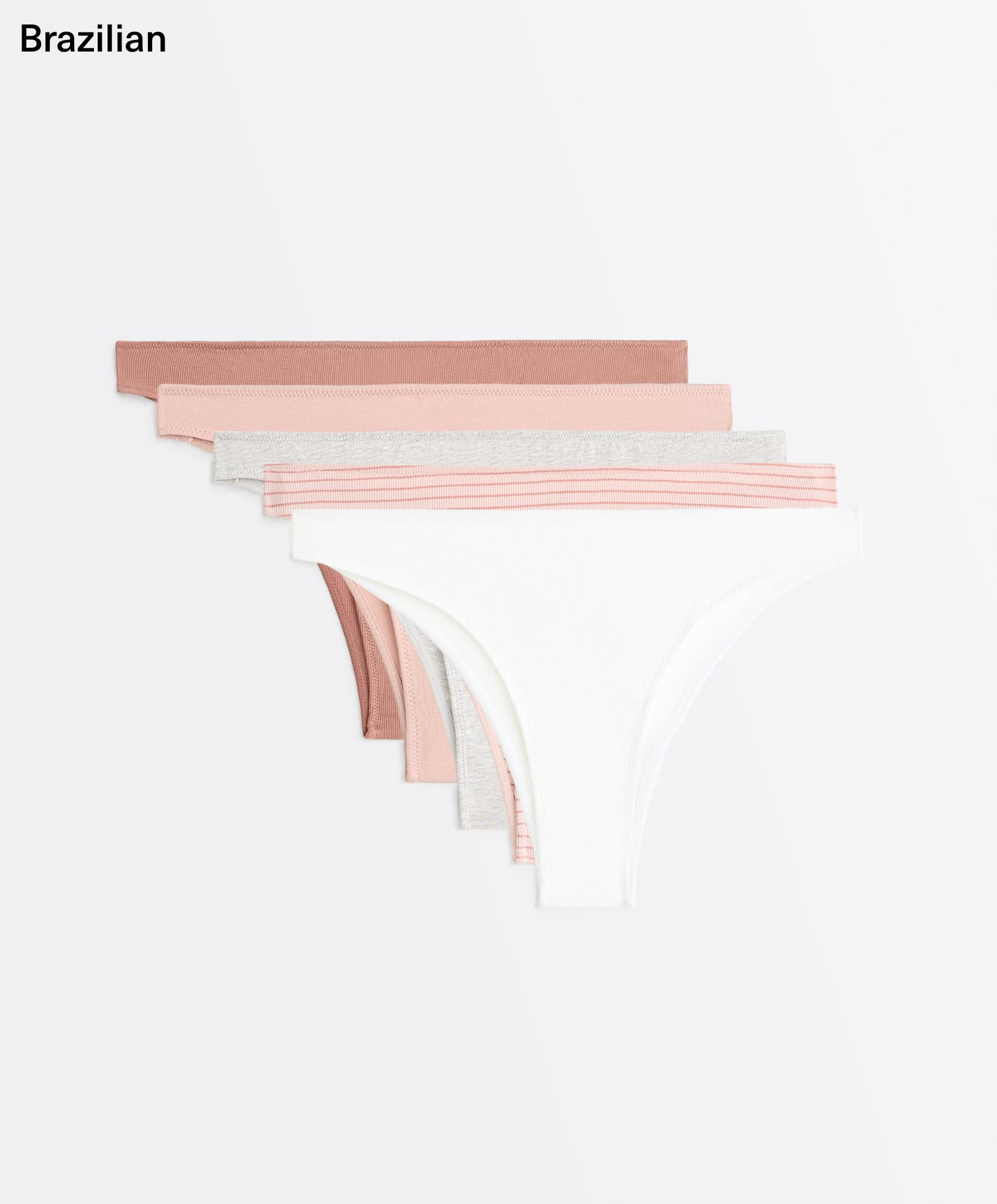5 cotton blend Brazilian briefs