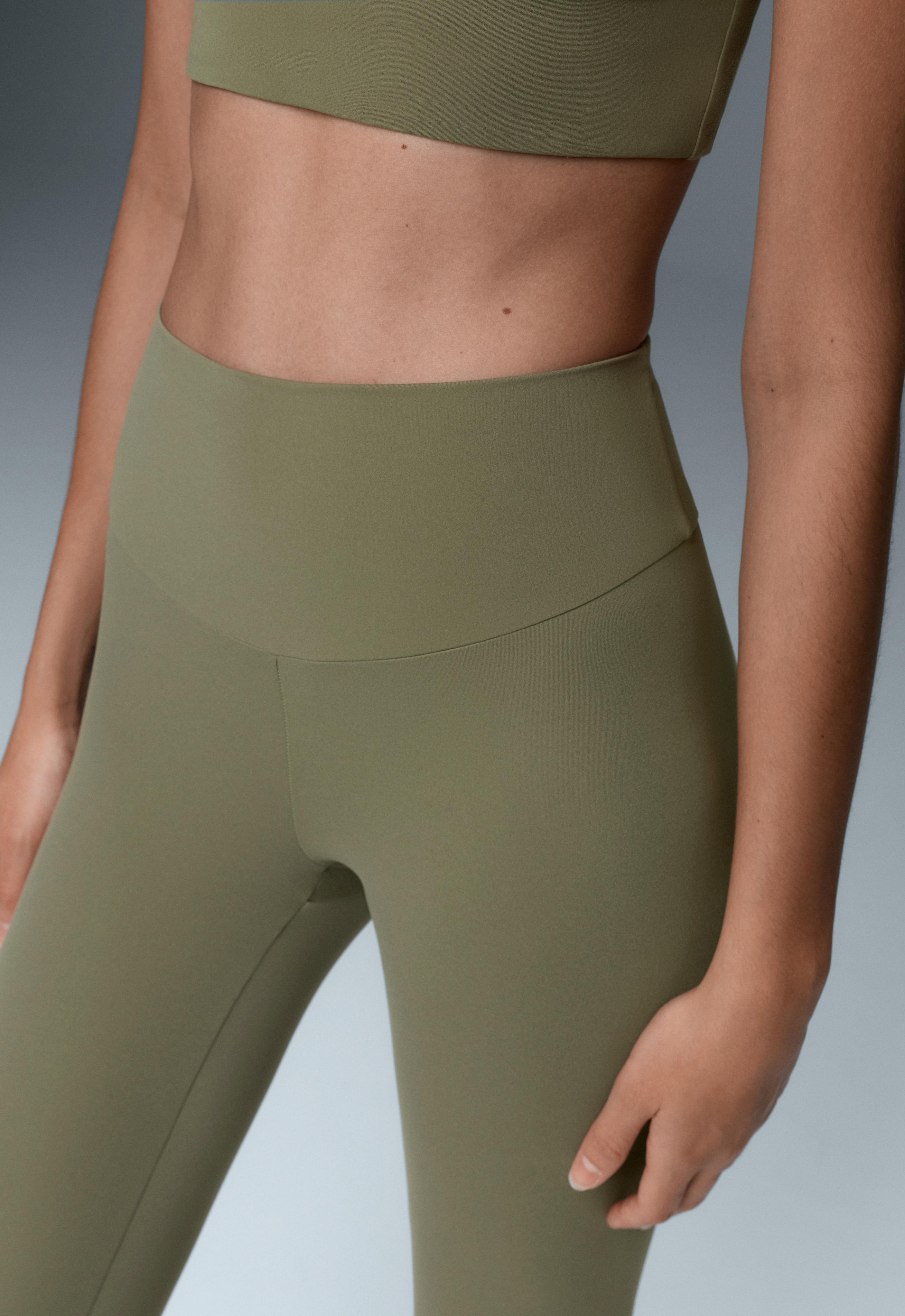 Comfortlux high-waisted ankle-length leggings — DARK KHAKI
