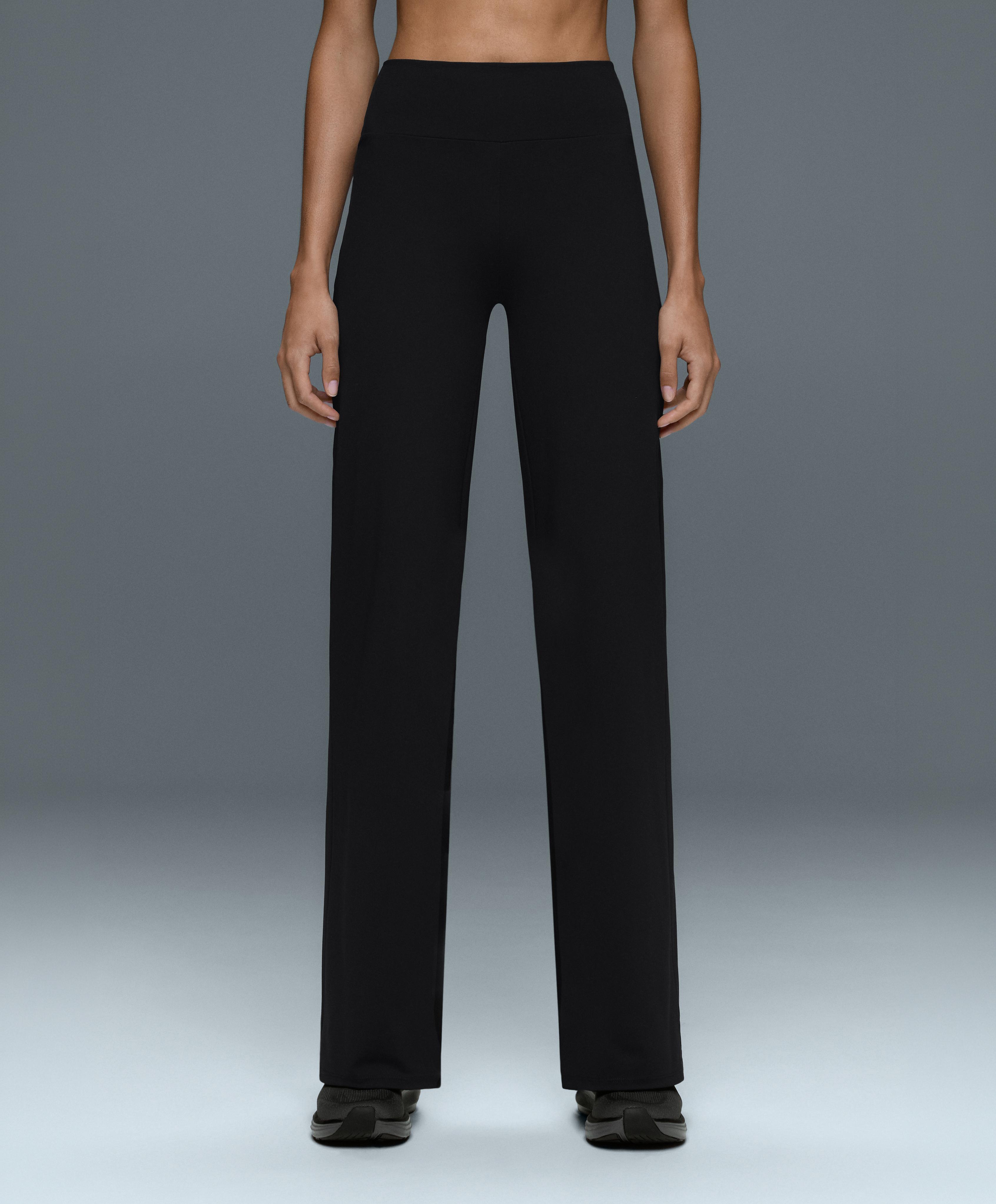 High-rise Comfortlux straight-leg trousers — BLACK