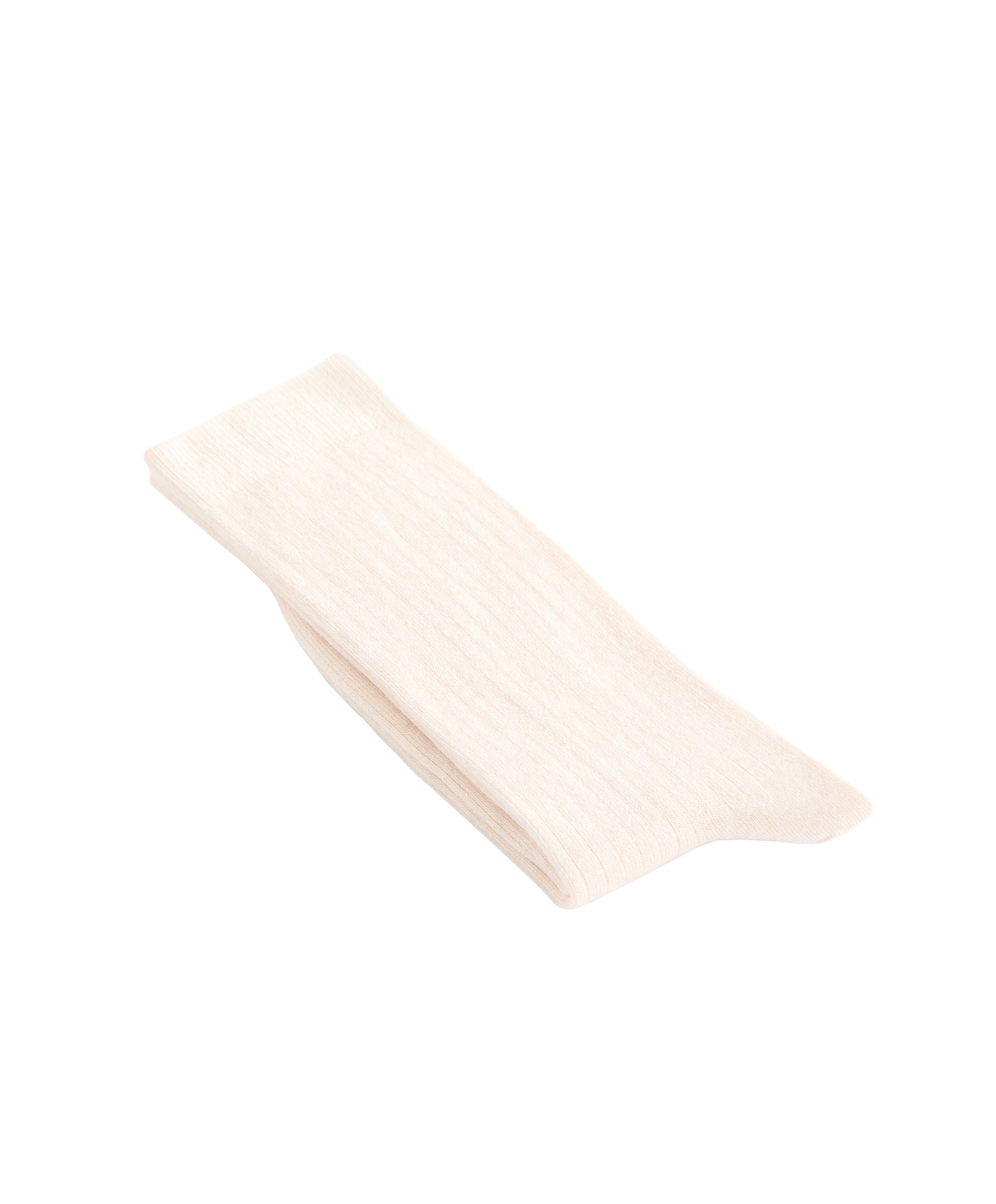 Modal blend classic socks with 13% cashmere — ECRU