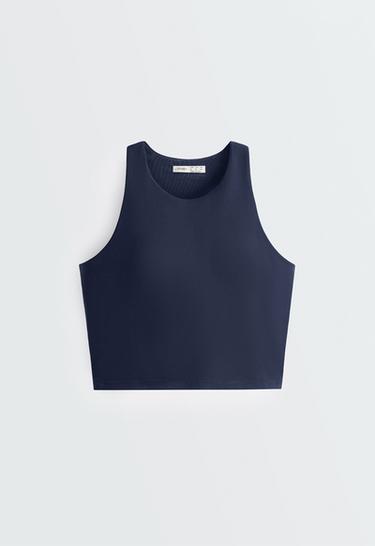 Compressive halter tank top — NAVY BLUE 6