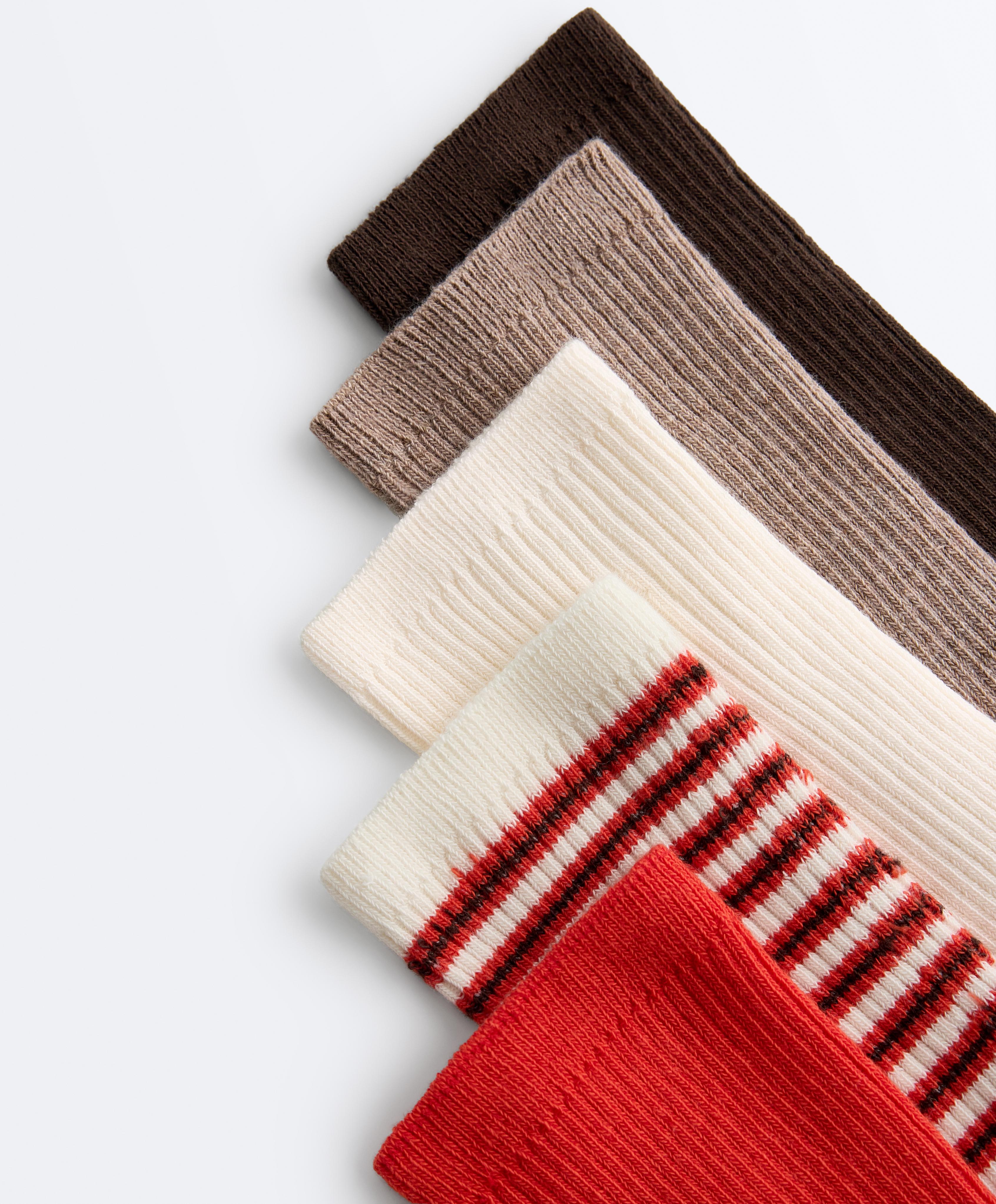 5 pairs of cotton blend classic socks — BRIGHT ORANGE