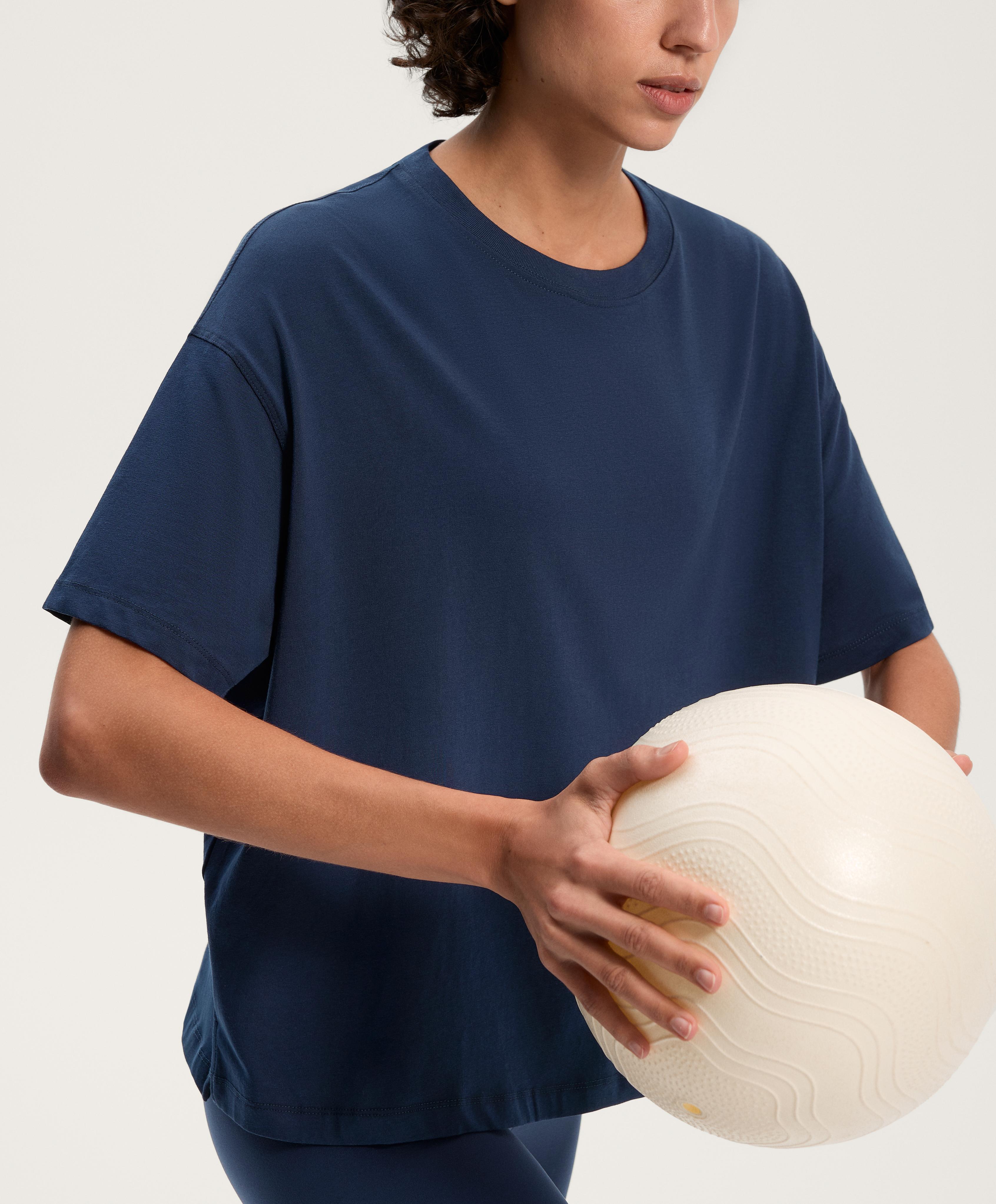 Футболка квадратного кроя из смесового хлопка с короткими рукавами - Распродажа