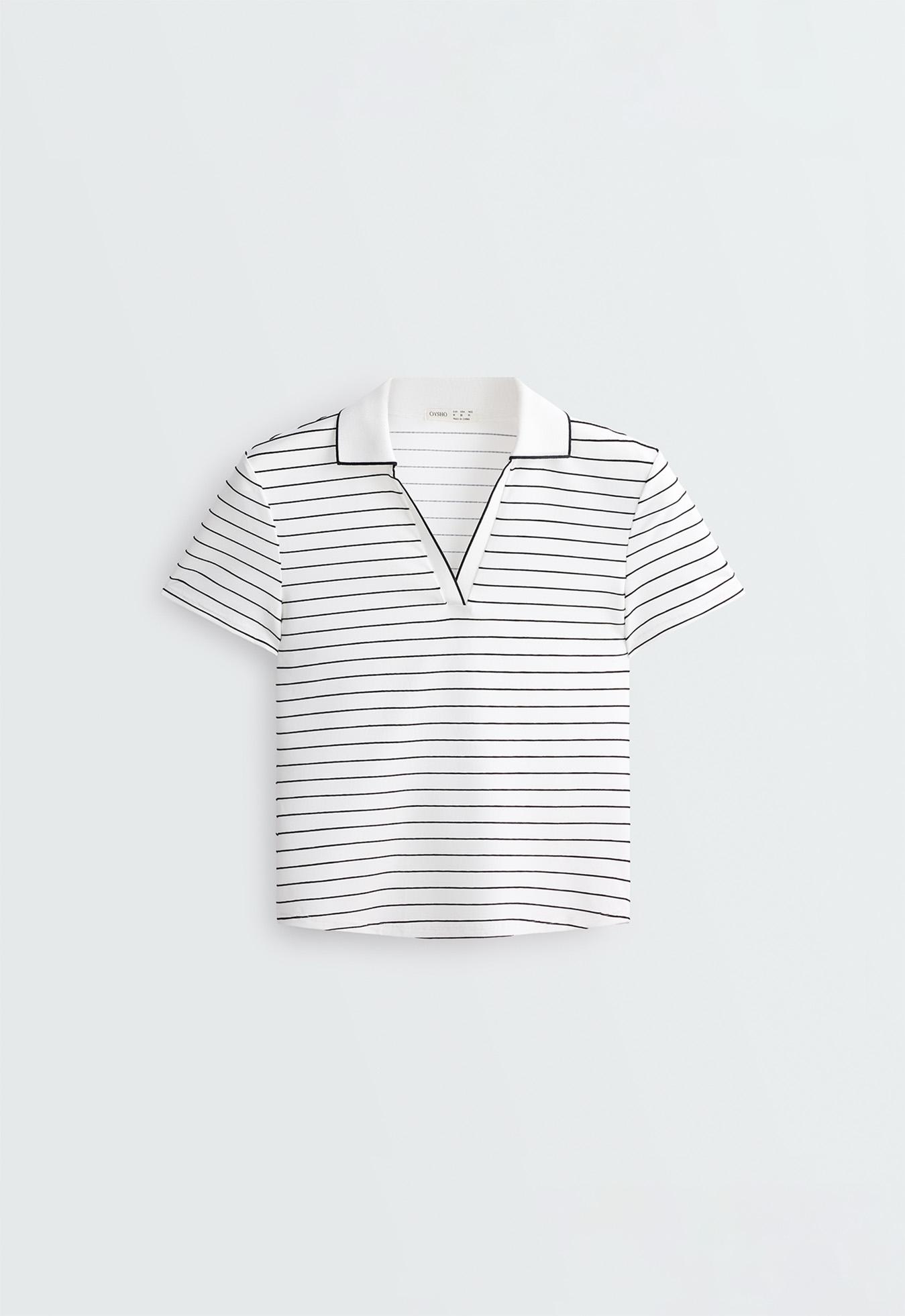 Striped Comfortlux short-sleeved polo shirt — WHITE 