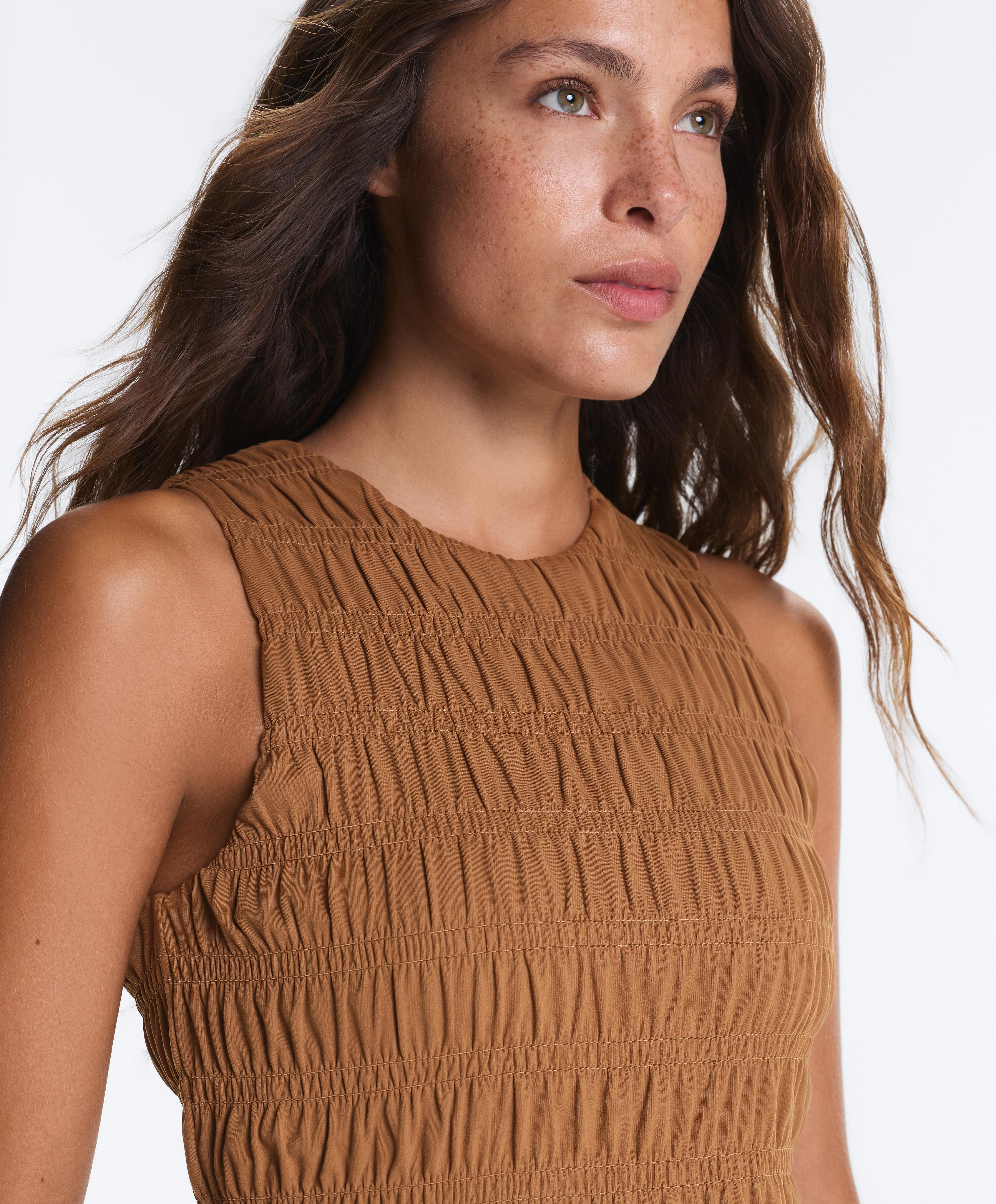 Comfortlux smock sleeveless T-shirt — TOFFEE