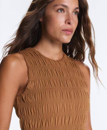 Comfortlux smock sleeveless T-shirt — TOFFEE 4
