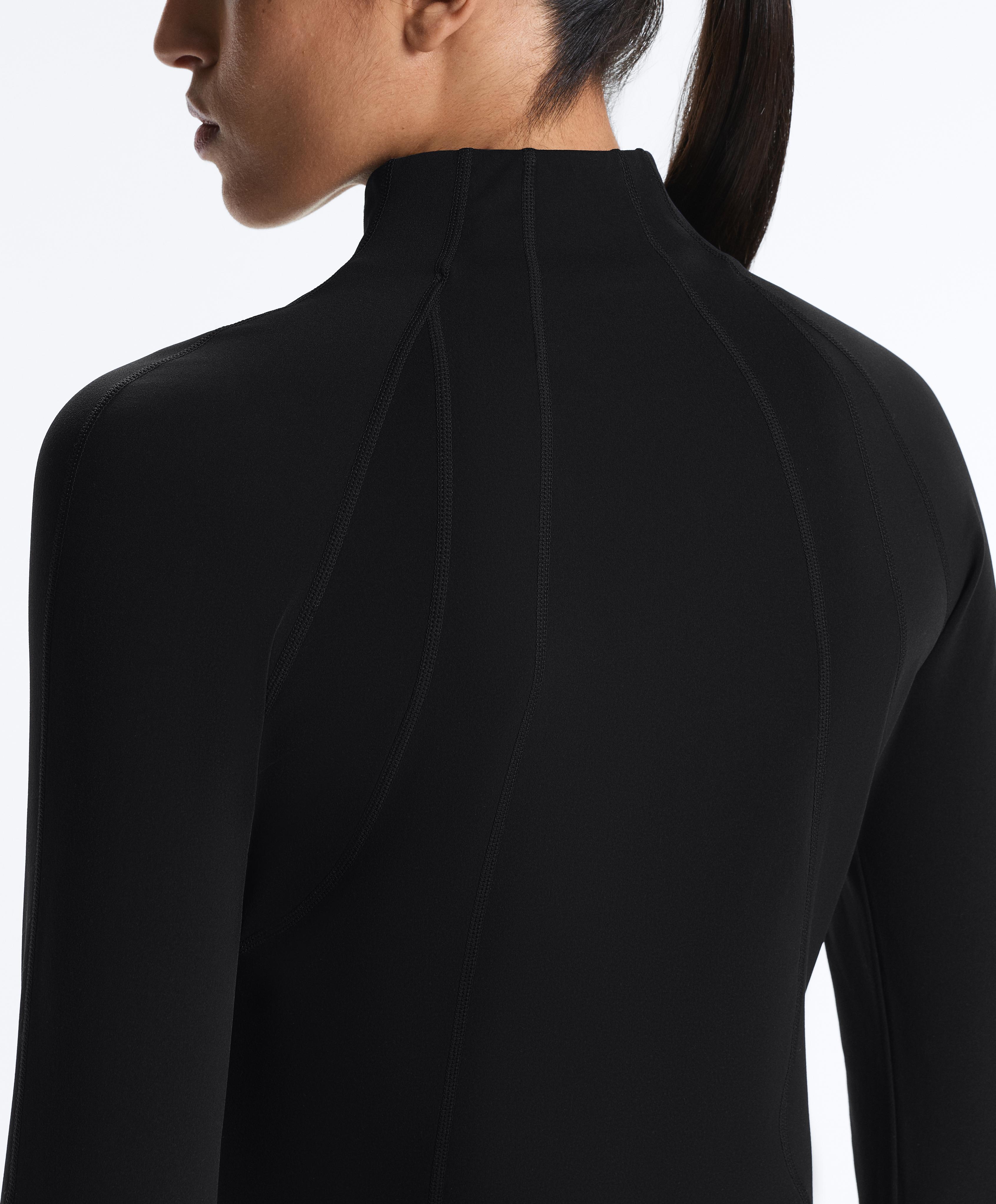 Light warm technical jacket with seams — BLACK