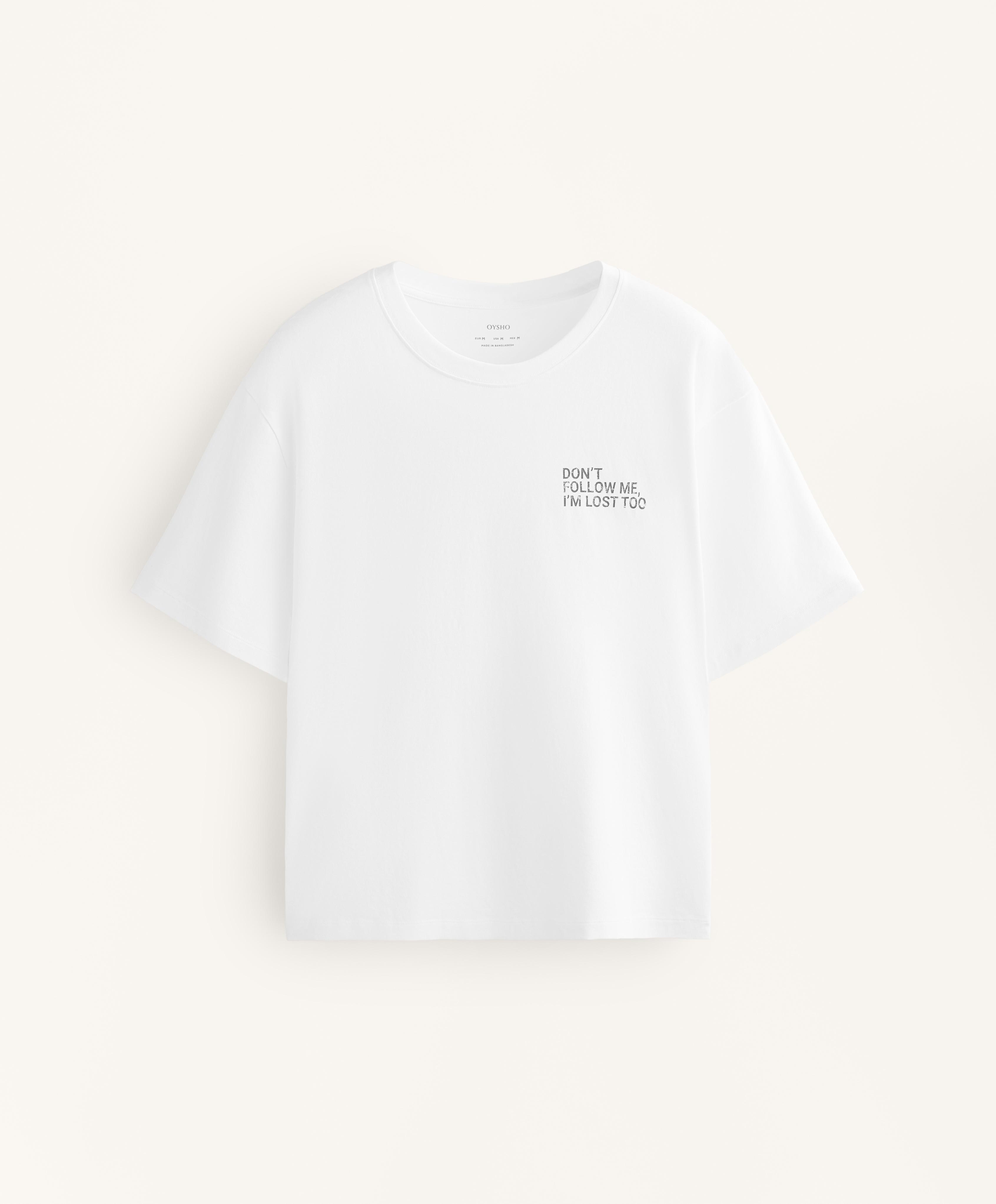 Boxy cotton blend T-shirt with slogan Boxy cotton blend T-shirt with slogan