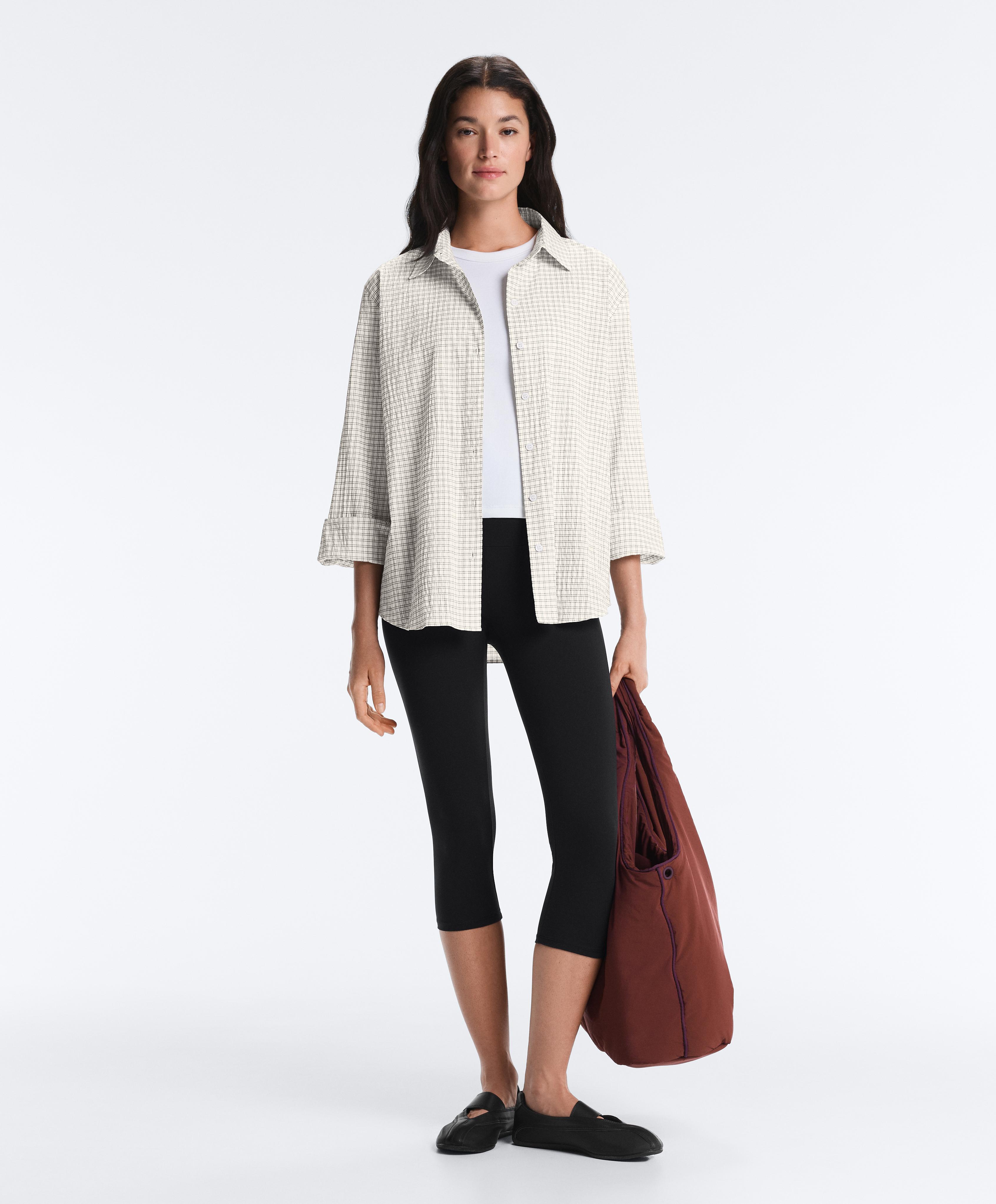 Camicia a manica lunga misto cotone a quadri Camicia a manica lunga misto cotone a quadri