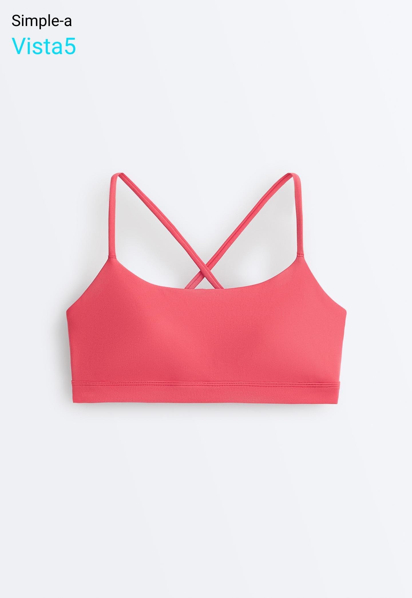 Low-support Comfortlux sports bra with straps — WASHED RED