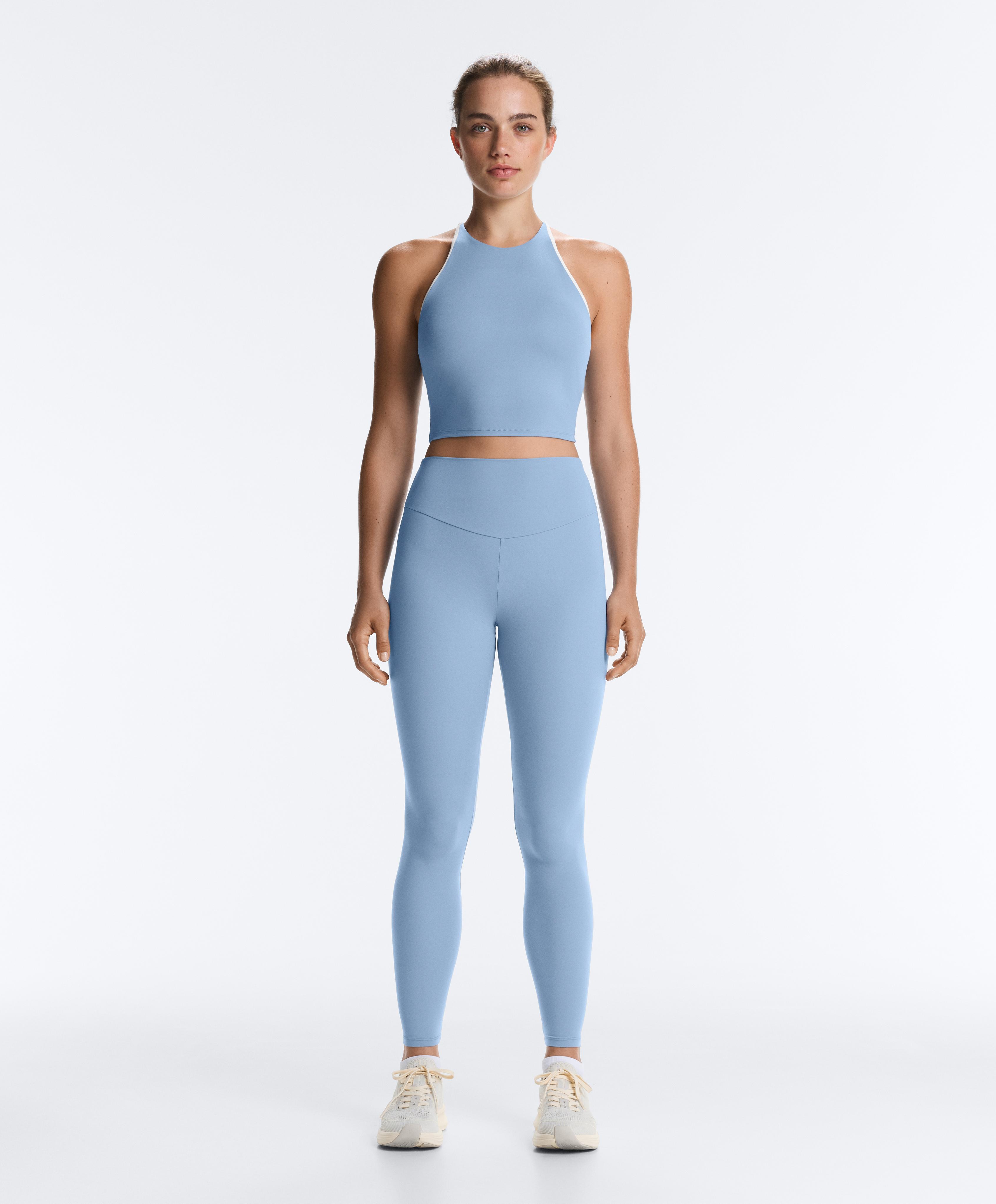 Comfortlux high-waisted ankle-length leggings — BLUE