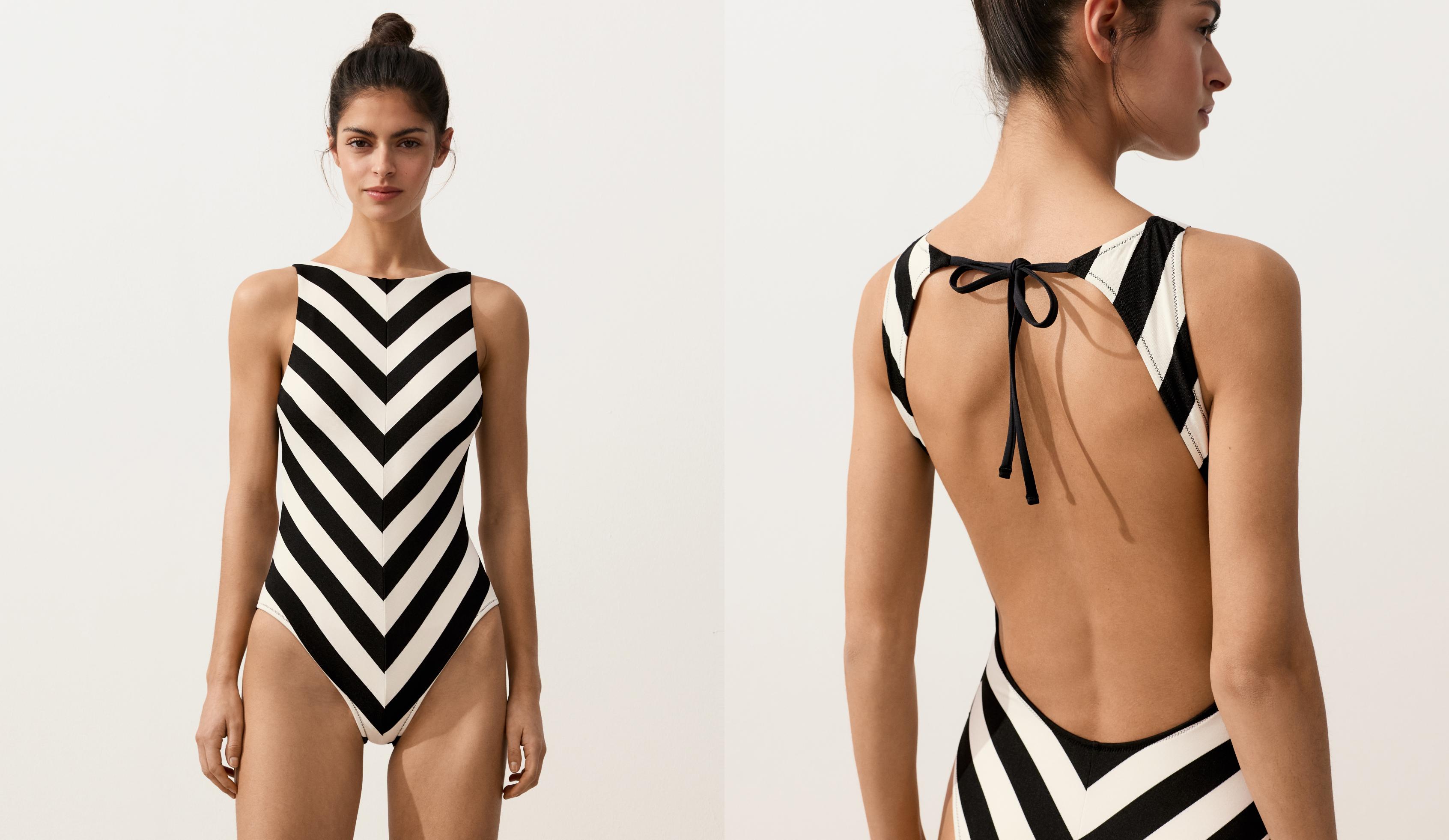 Купальник halter у смужку