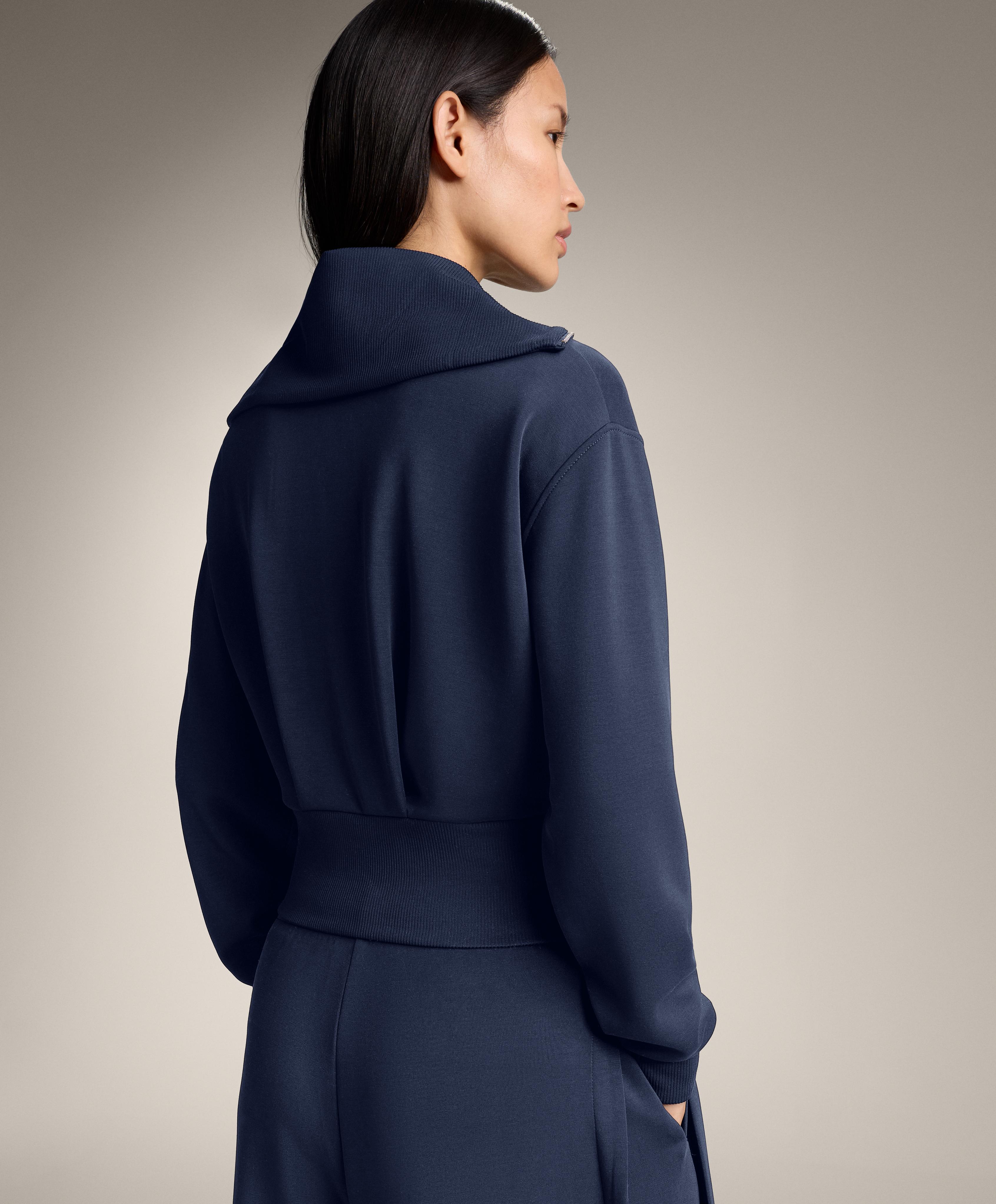 Jacket with fitted waist and ribbed knit collar with modal - Sale Jacket with fitted waist and ribbed knit collar with modal - Sale