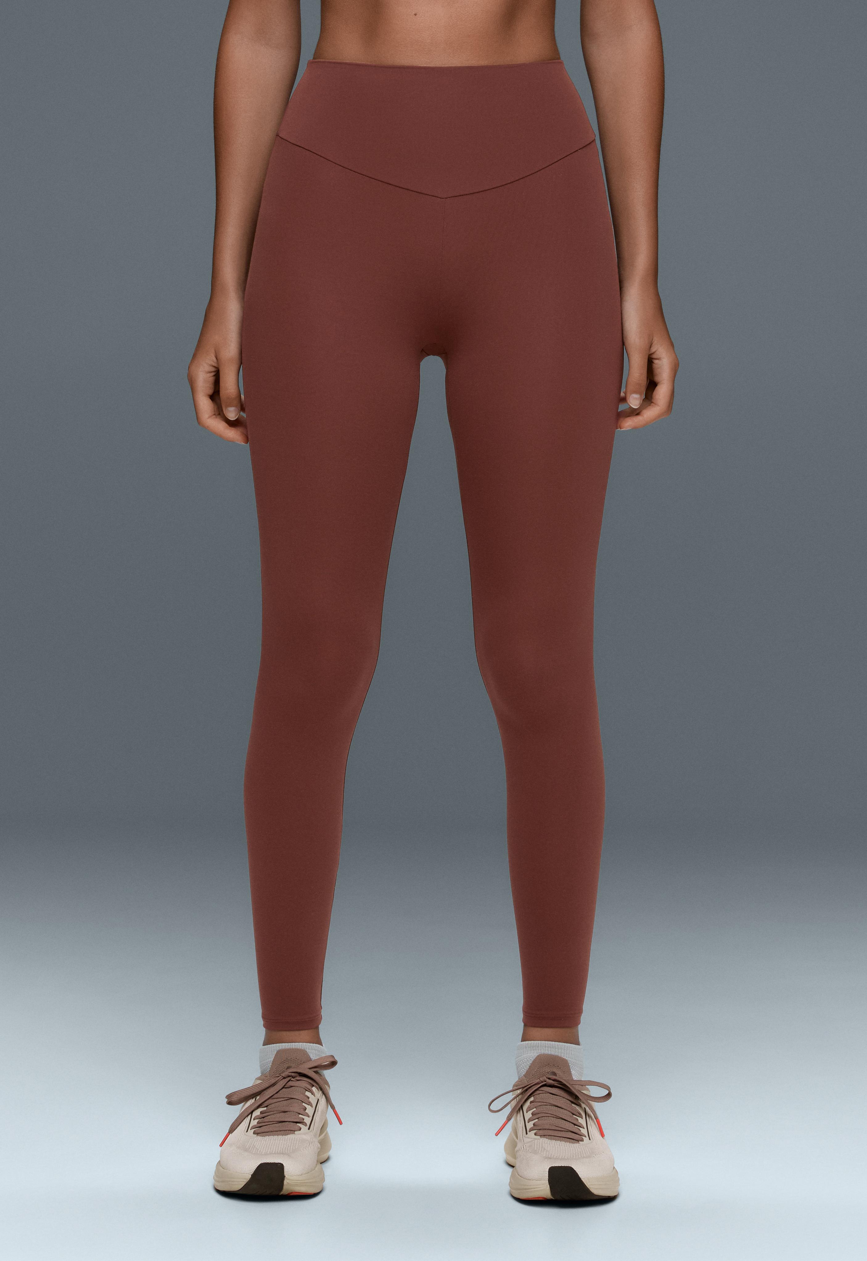 Comfortlux high-waisted ankle-length leggings — TERRACOTTA