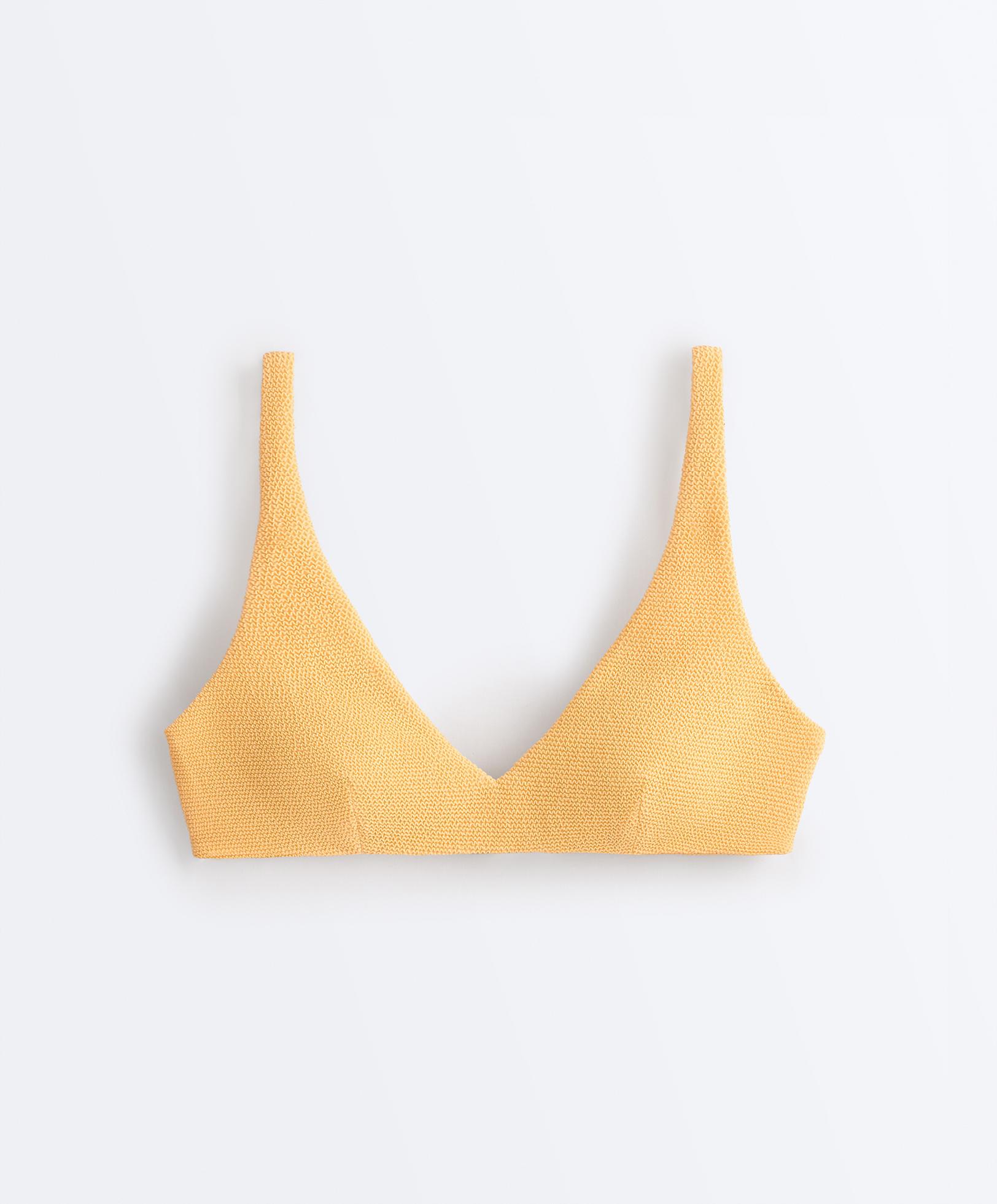 Crinkle halter bikini — BURNT YELLOW