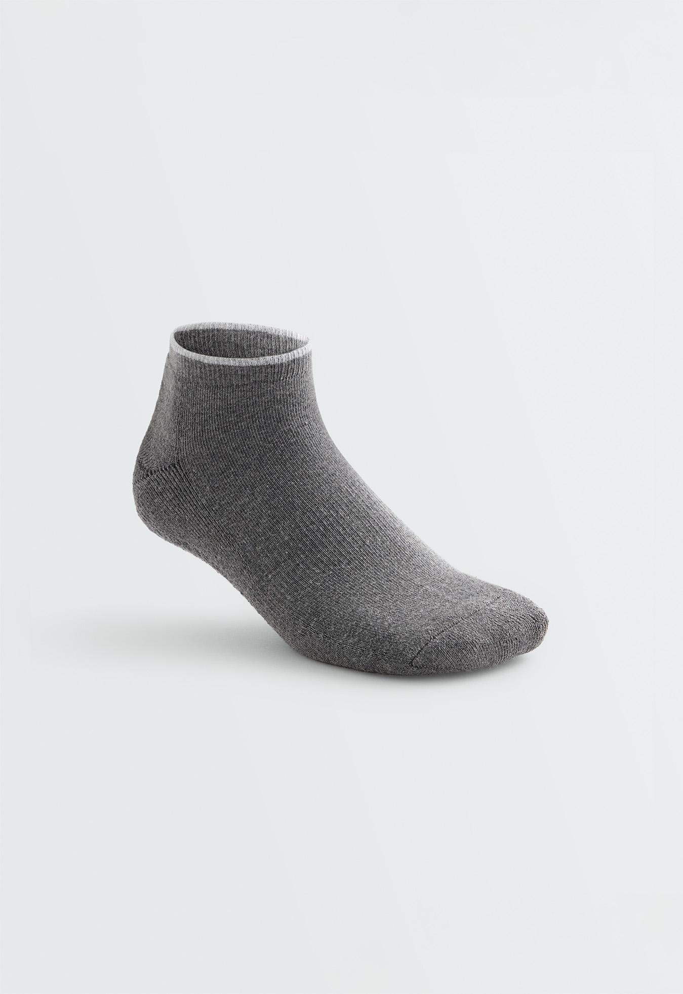 2 pairs of cotton quarter yoga and Pilates socks — DARK-GREY MELANGE