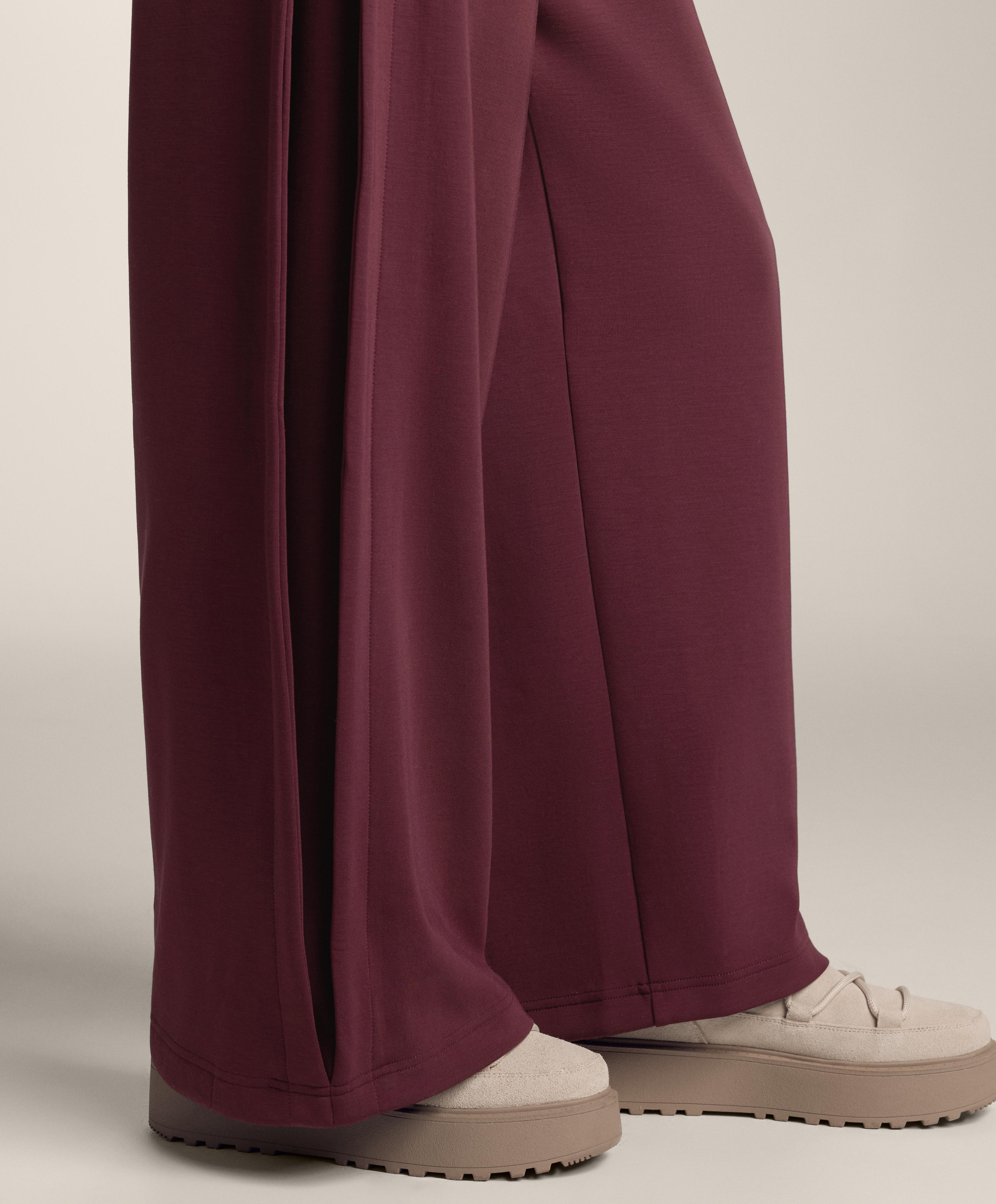 Cocoon trousers with side pleat and brushed modal — MAROON