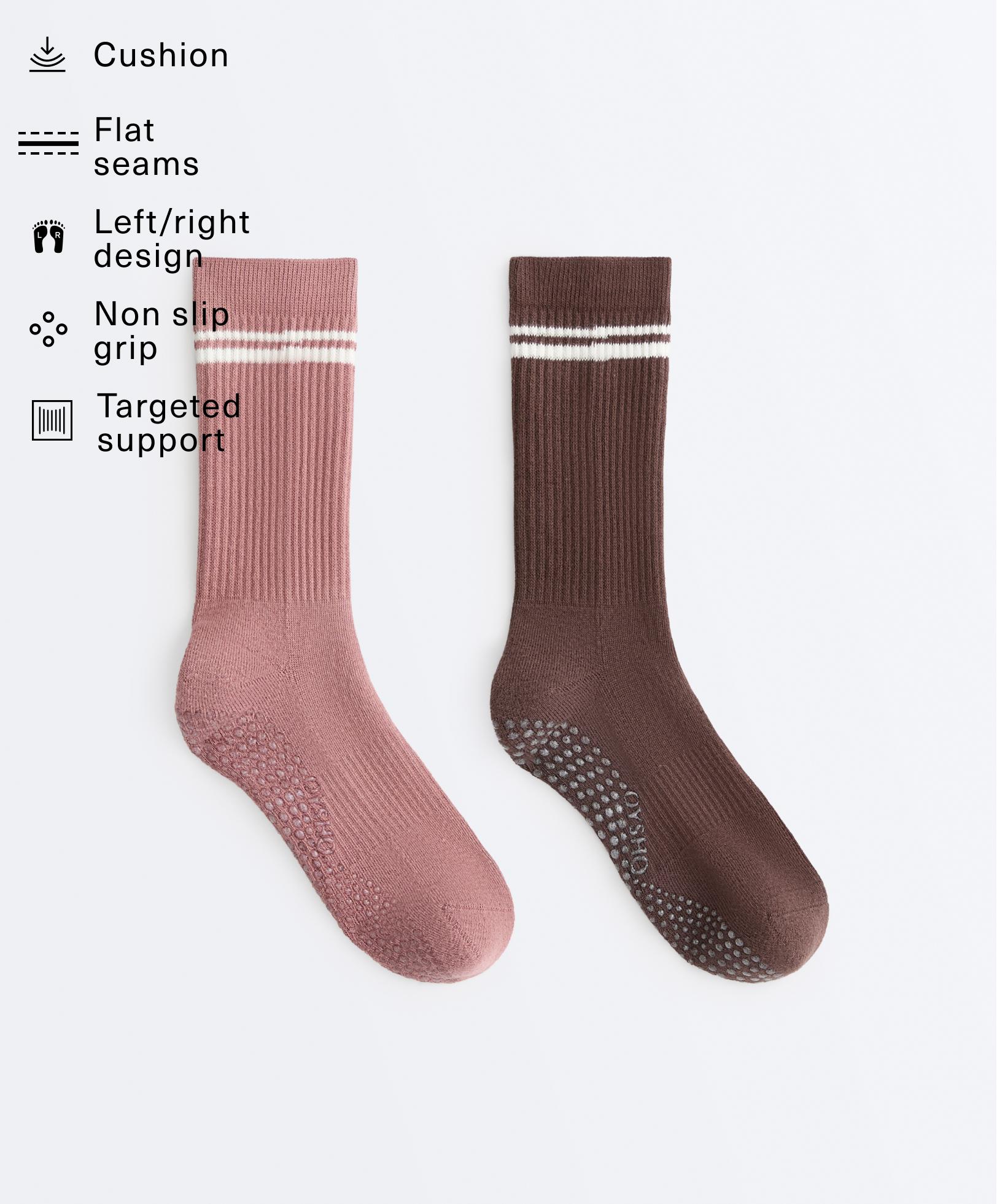 2 pairs of Classic cotton blend yoga and Pilates socks