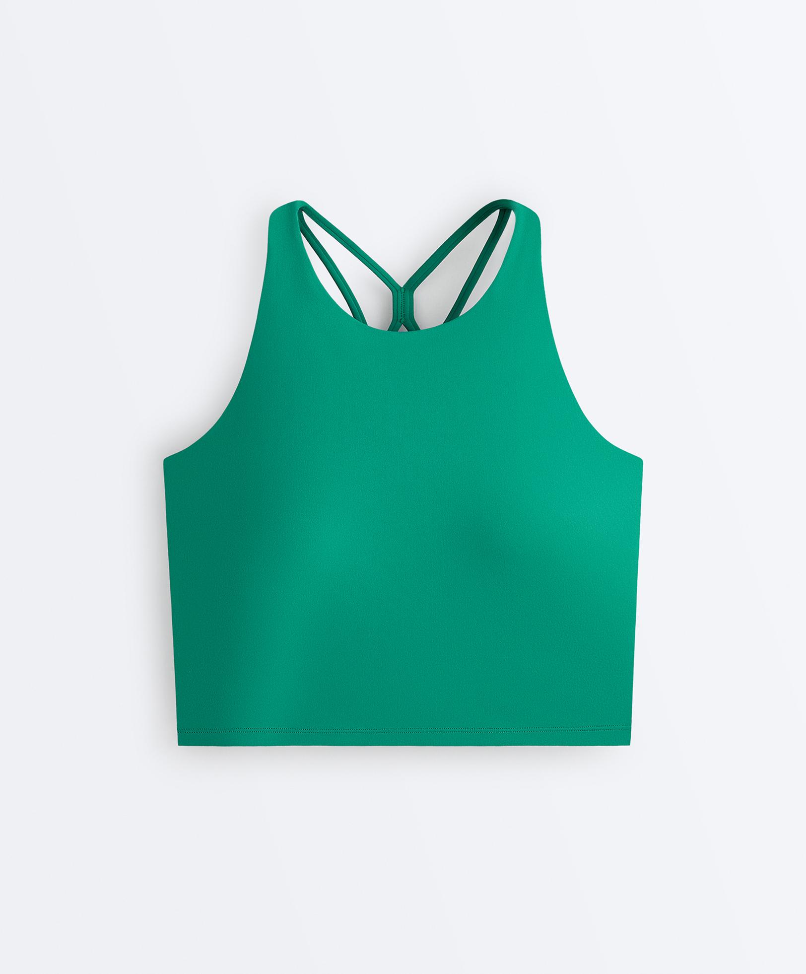 Comfortlux strappy tank top with cups — EMERALD GREEN