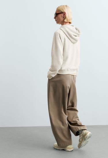 Cotton-blend fleece hoodie — OATMEAL 4