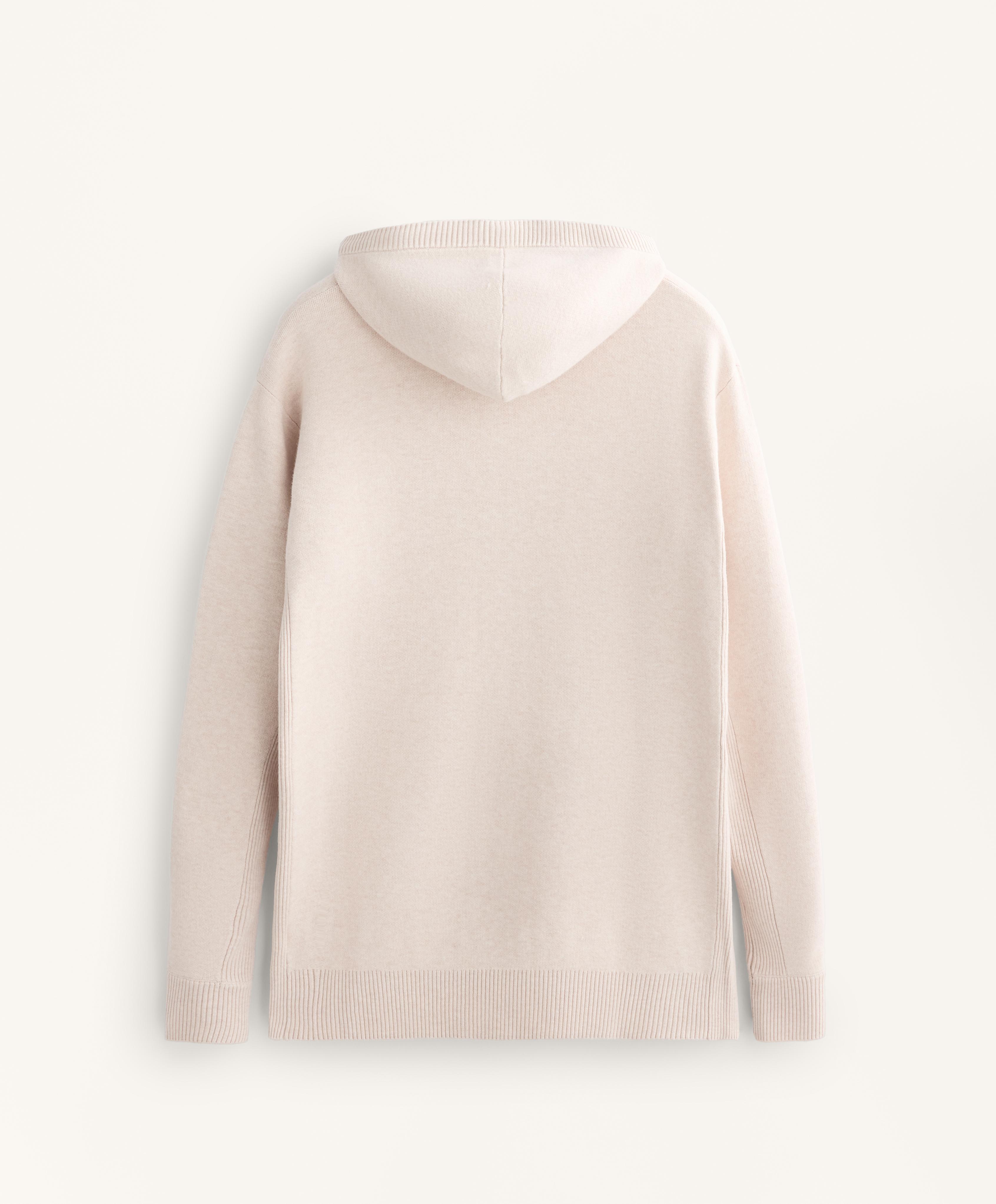 Long knit cardigan with hood
