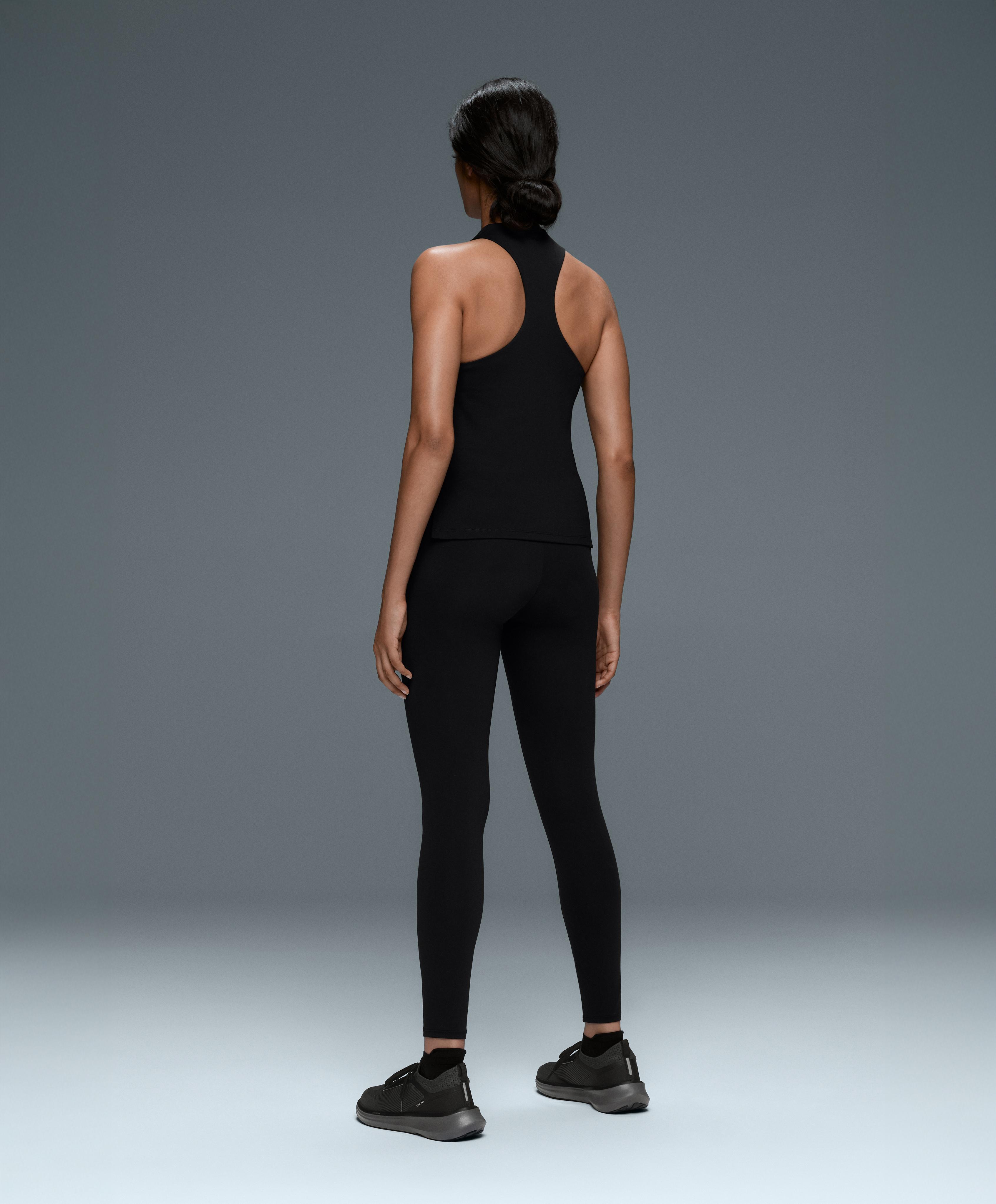 Long Comfortlux halter tank top — BLACK