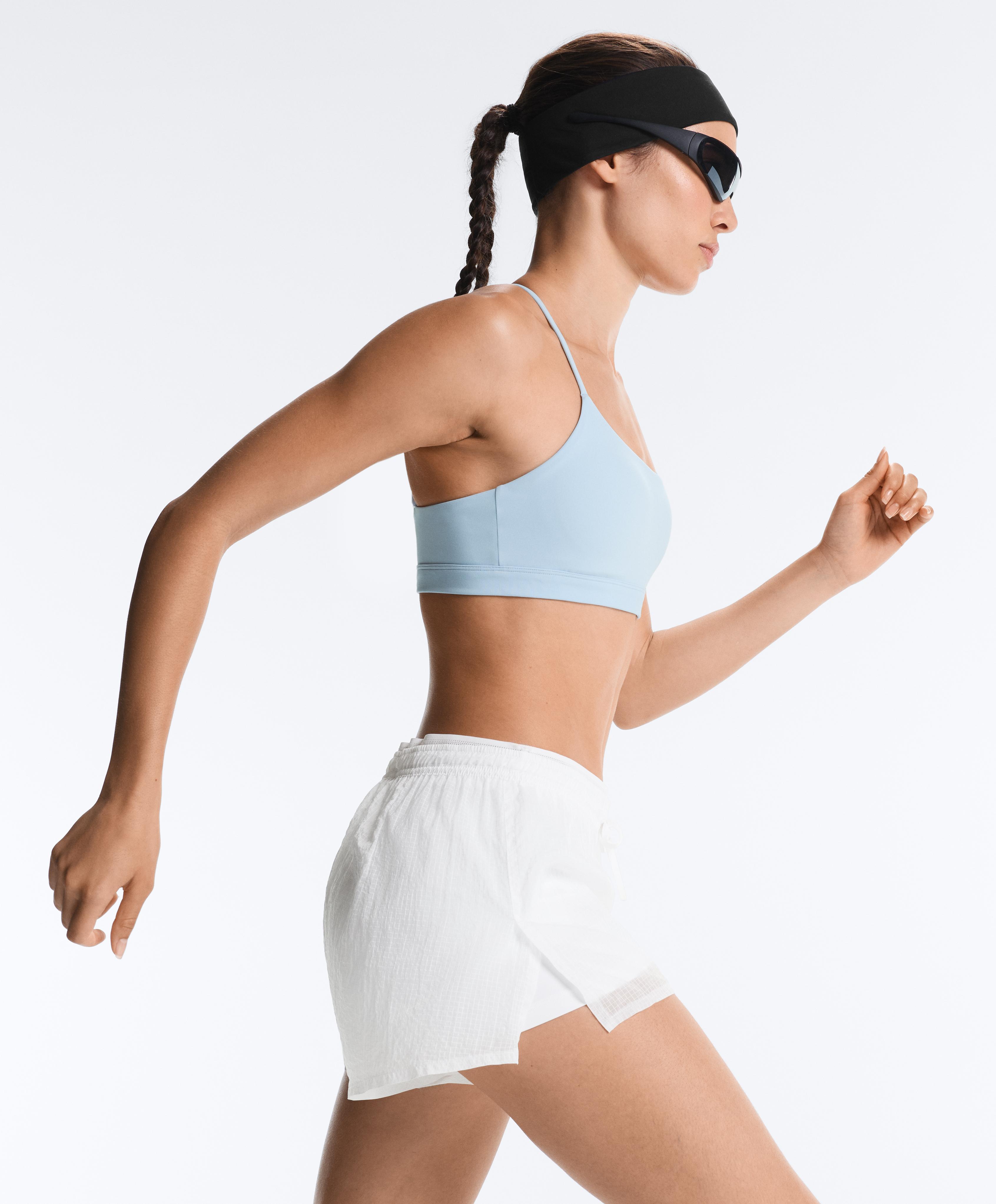 Technical 2-in-1 checked mid-rise shorts — WHITE