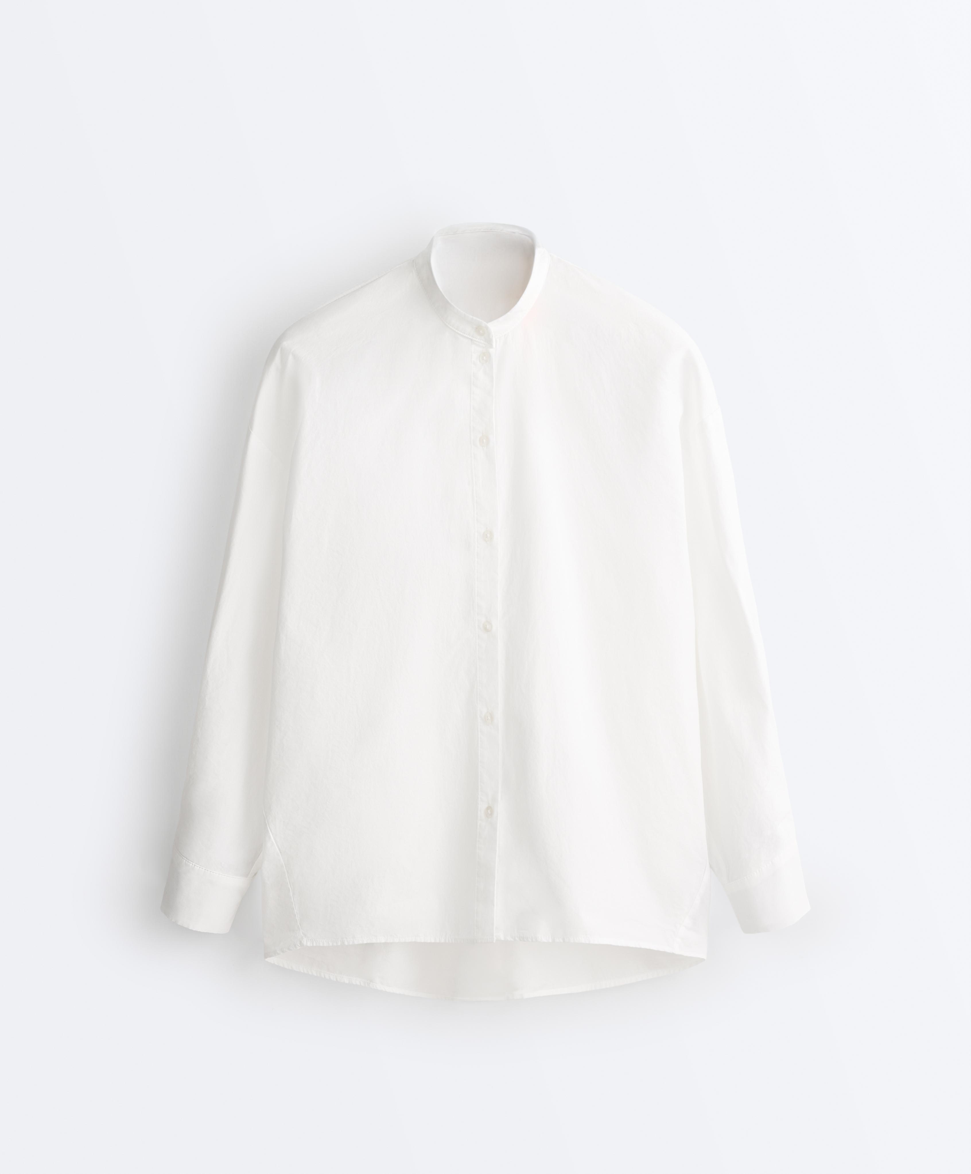 100% cotton stand-up collar shirt