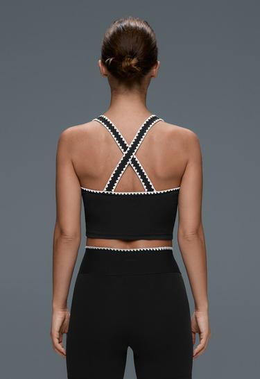 Comfortlux contrast-stitch tank top — BLACK 1