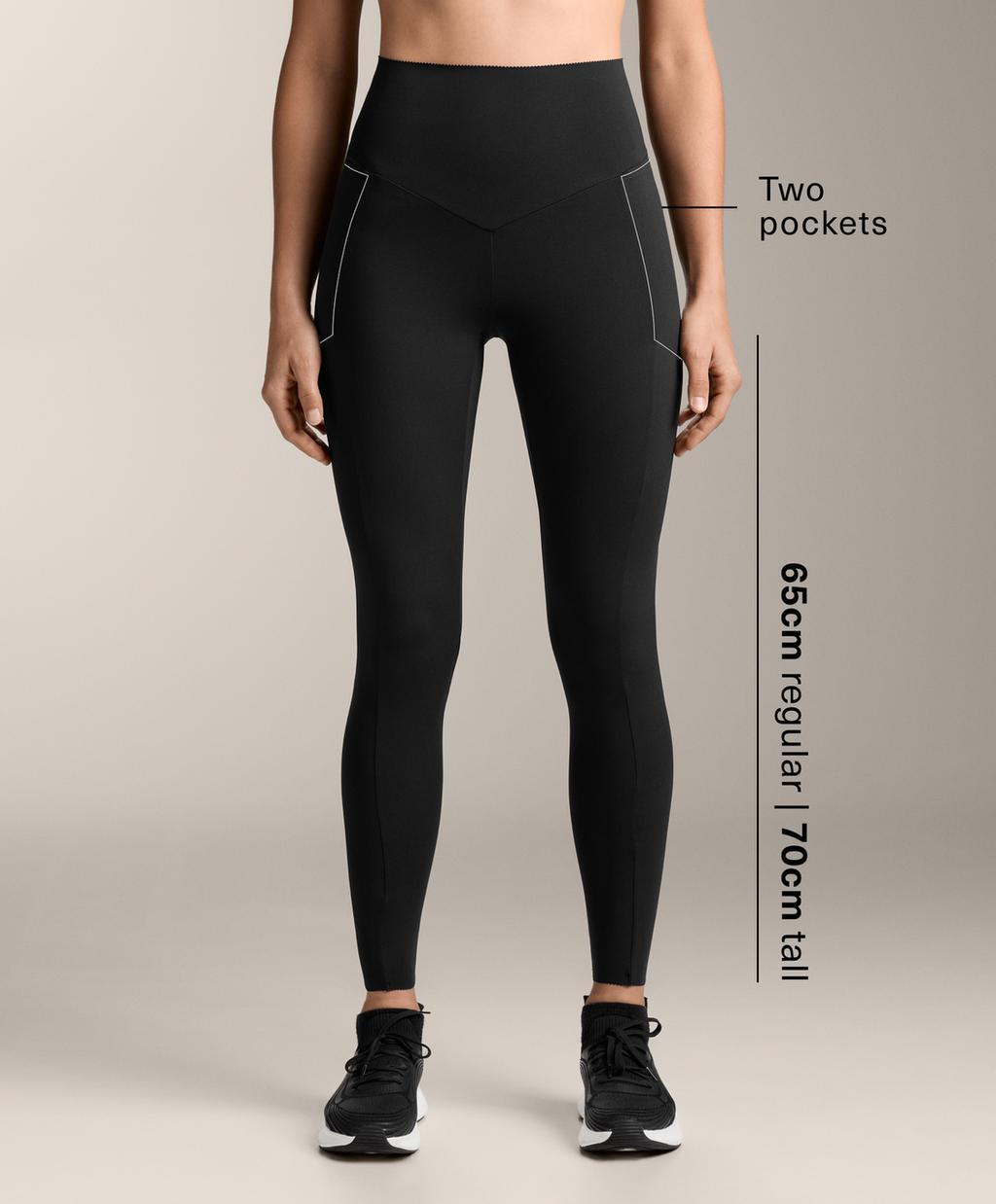 High-rise Compressive ankle-length leggings with pocket | OYSHO Polska