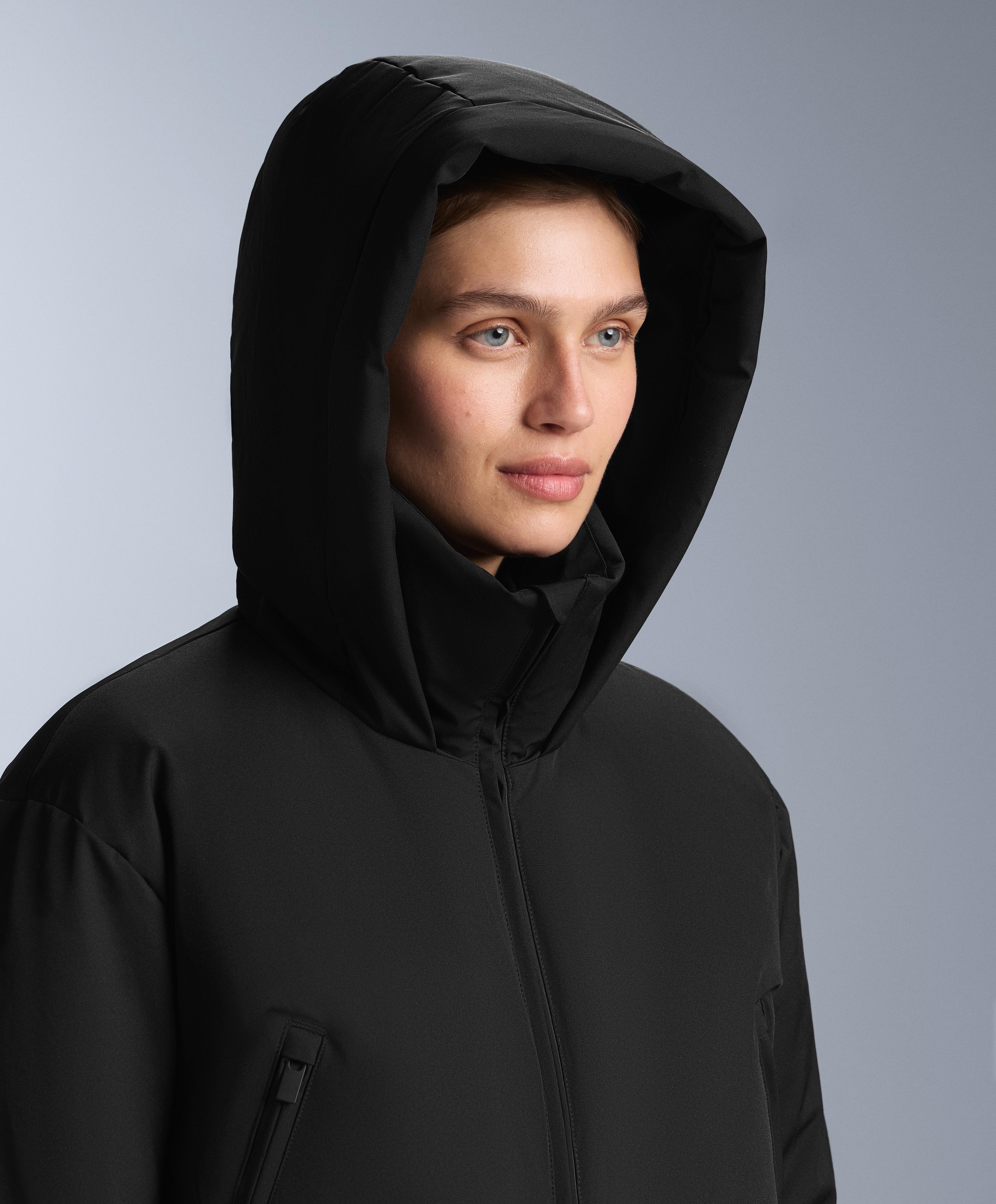 MINARDI PIUME SKI water-resistant padded 80% down and 20% feather jumpsuit — BLACK