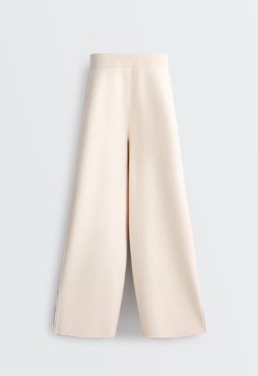 Contrast piping straight-leg trousers — ECRU 5