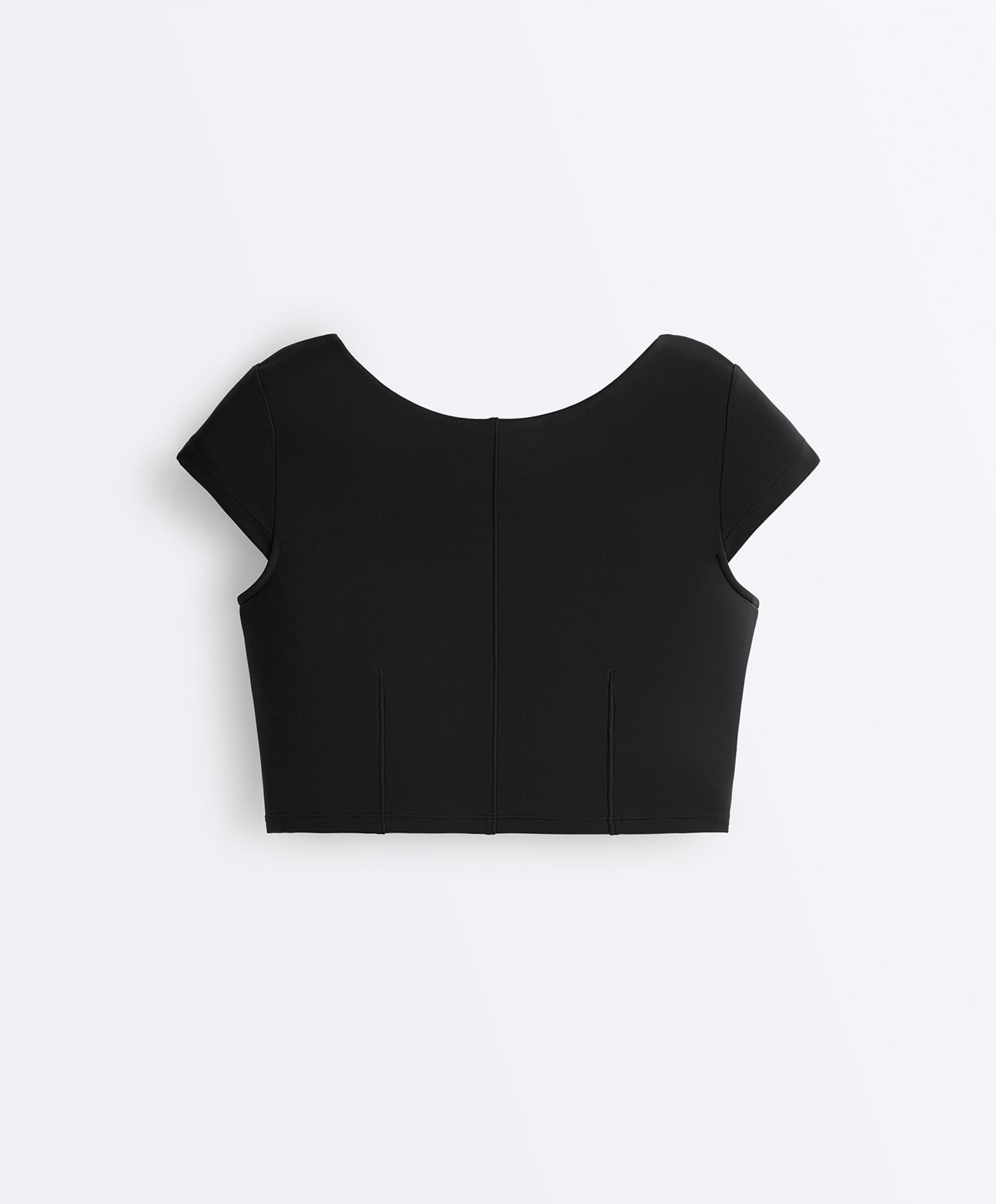 Seamed Compressive tank top — BLACK