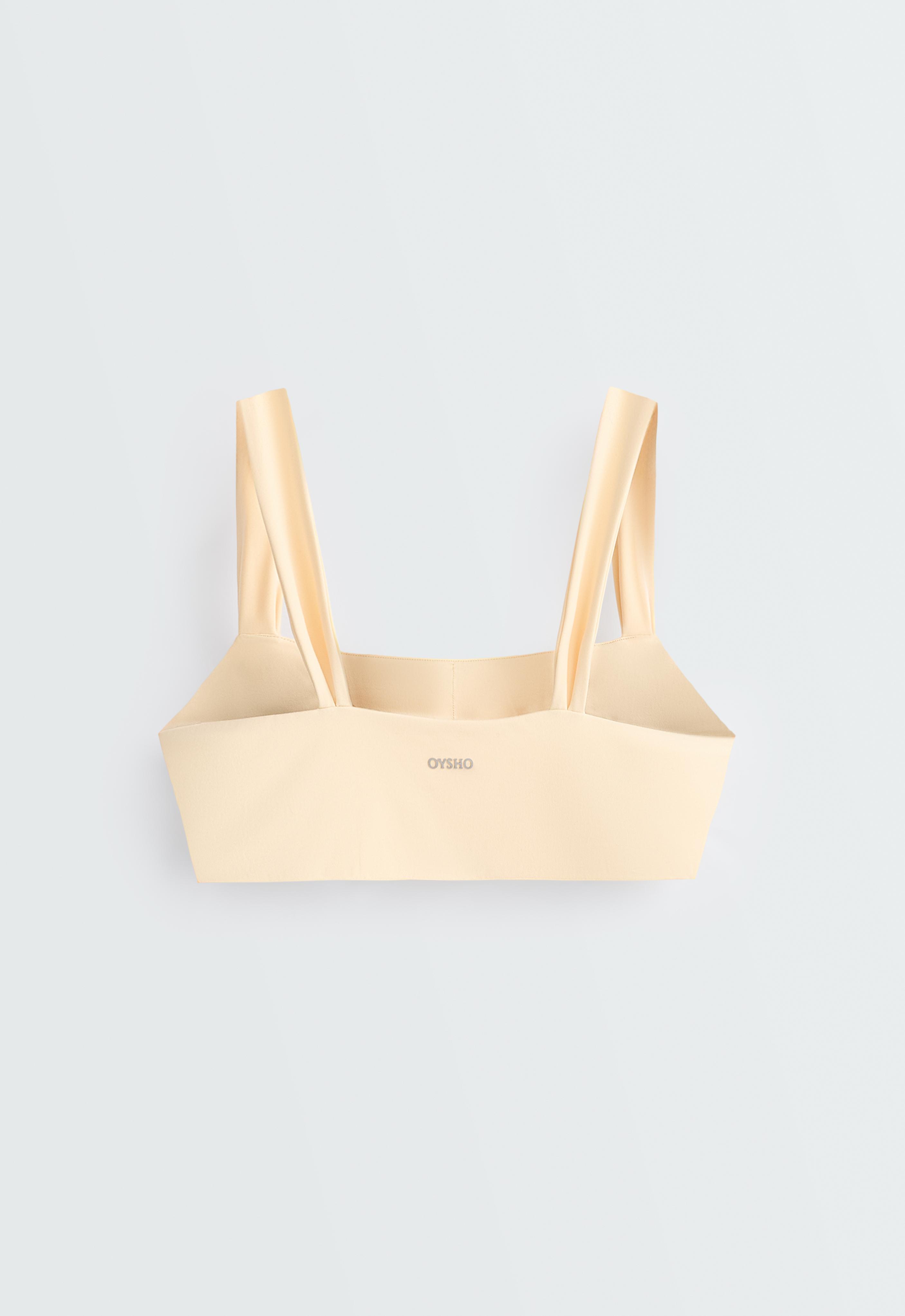 Medium-support Comfortlux sports bra with seams — BUTTER YELLOW
