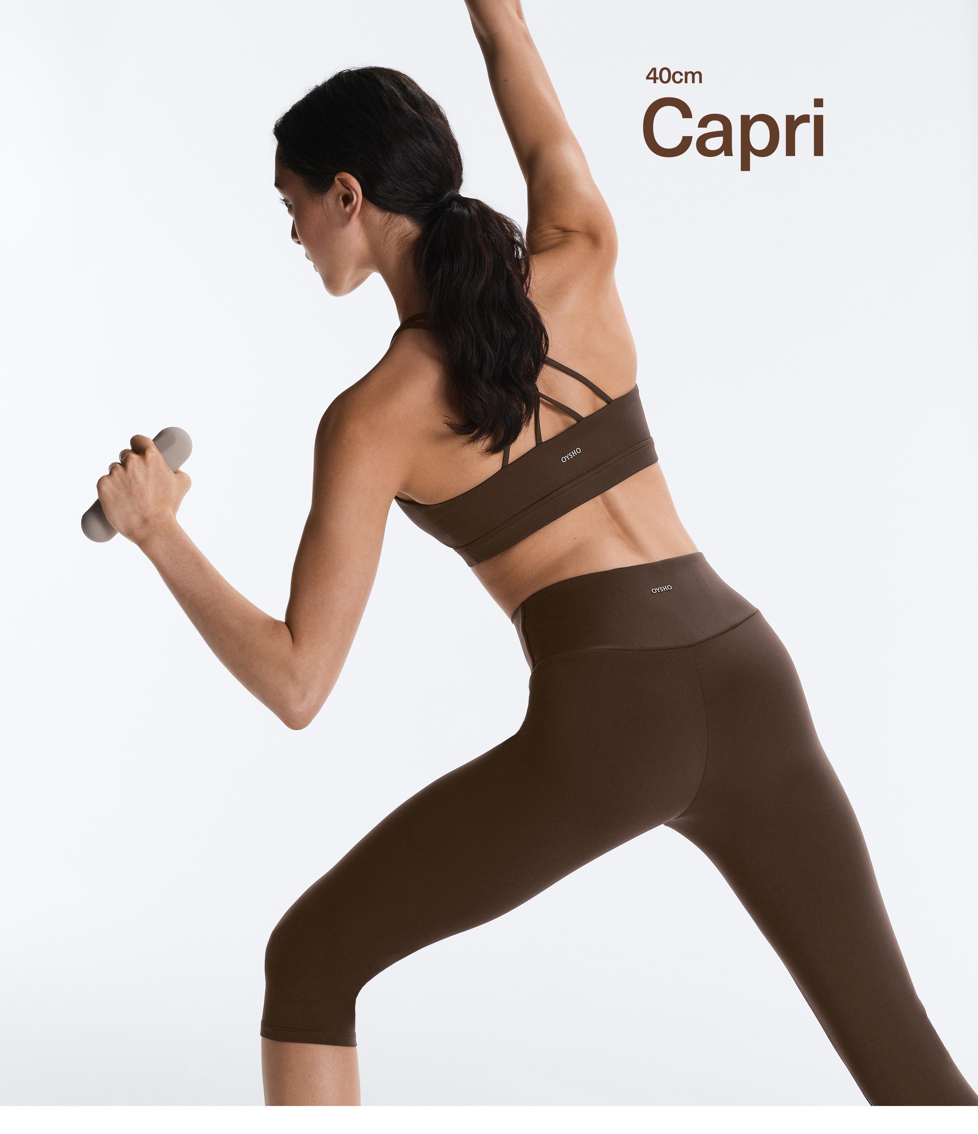 Comfortlux high-rise 40cm knee-length leggings — DARK BROWN
