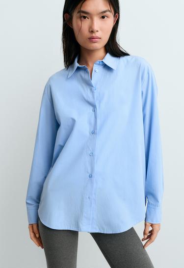 100% cotton long-sleeved shirt — SKY BLUE 2