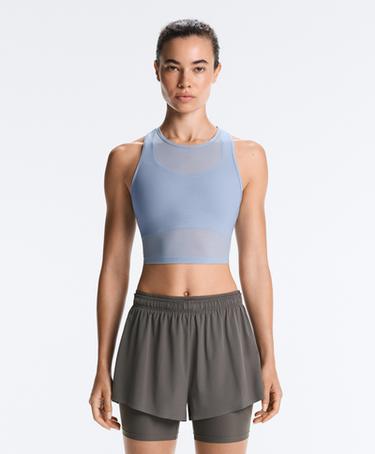 Sheer compressive tank top — MID GREY-BLUE 4