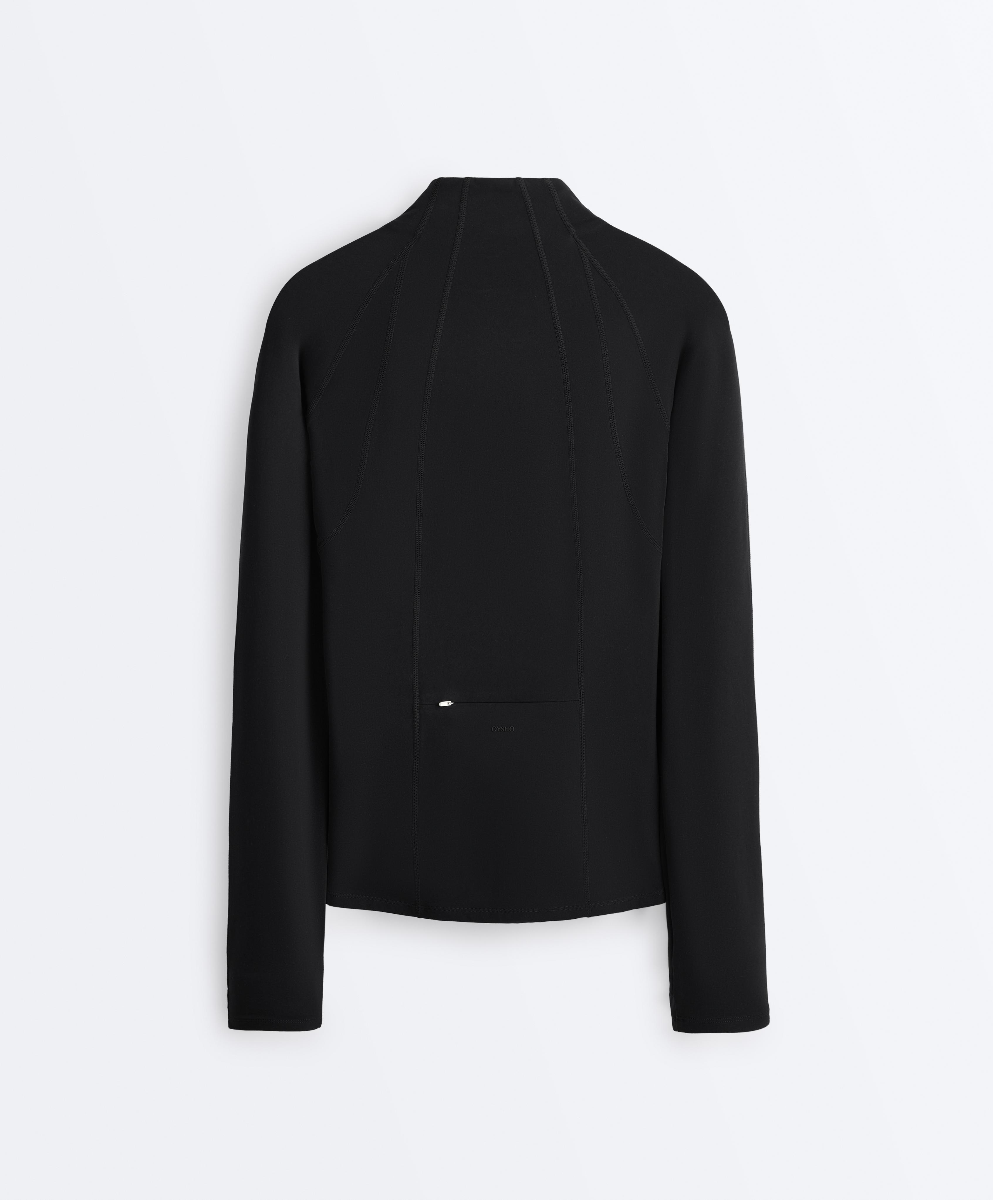 Light warm technical jacket with seams — BLACK