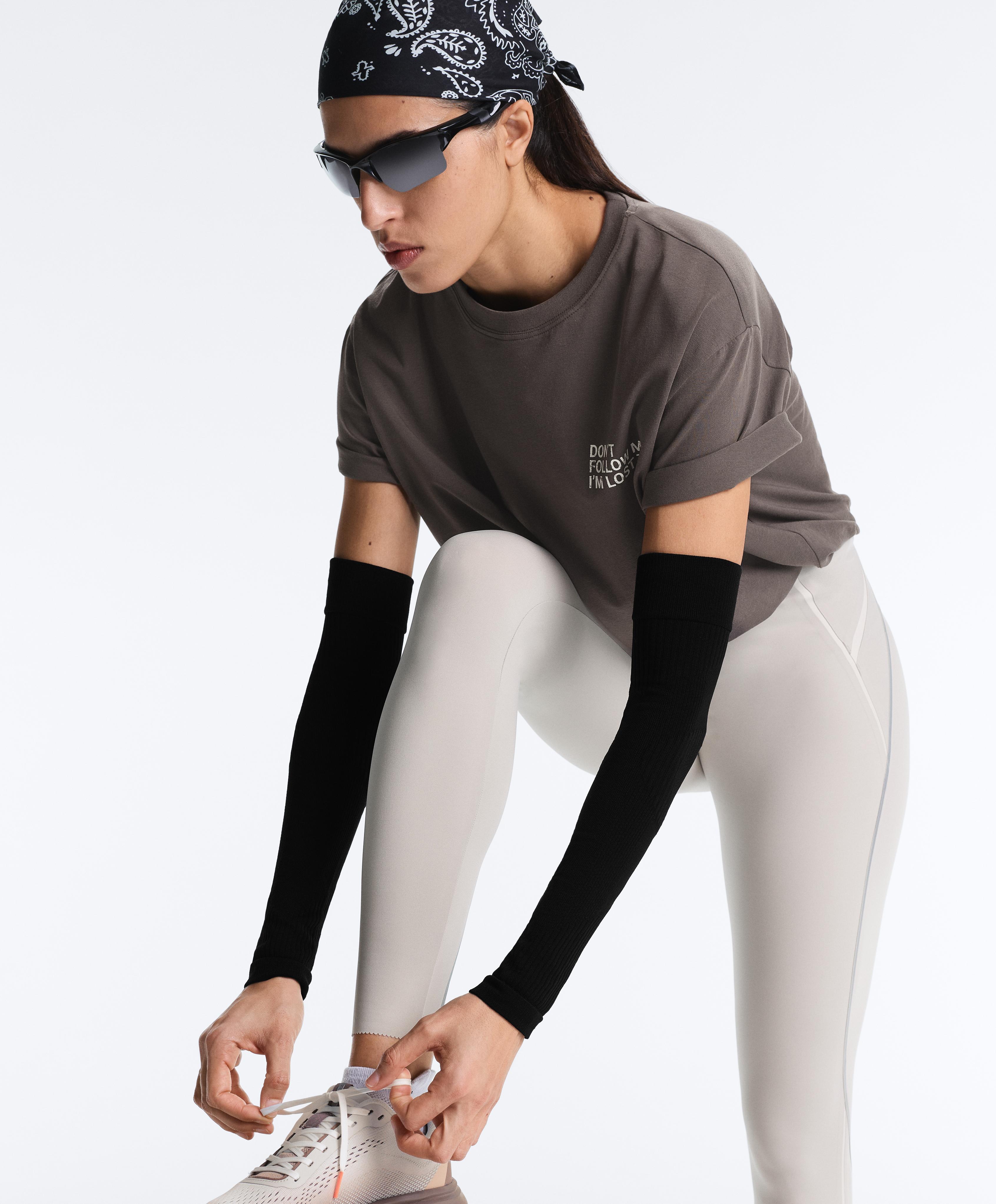 Running arm sleeves — BLACK