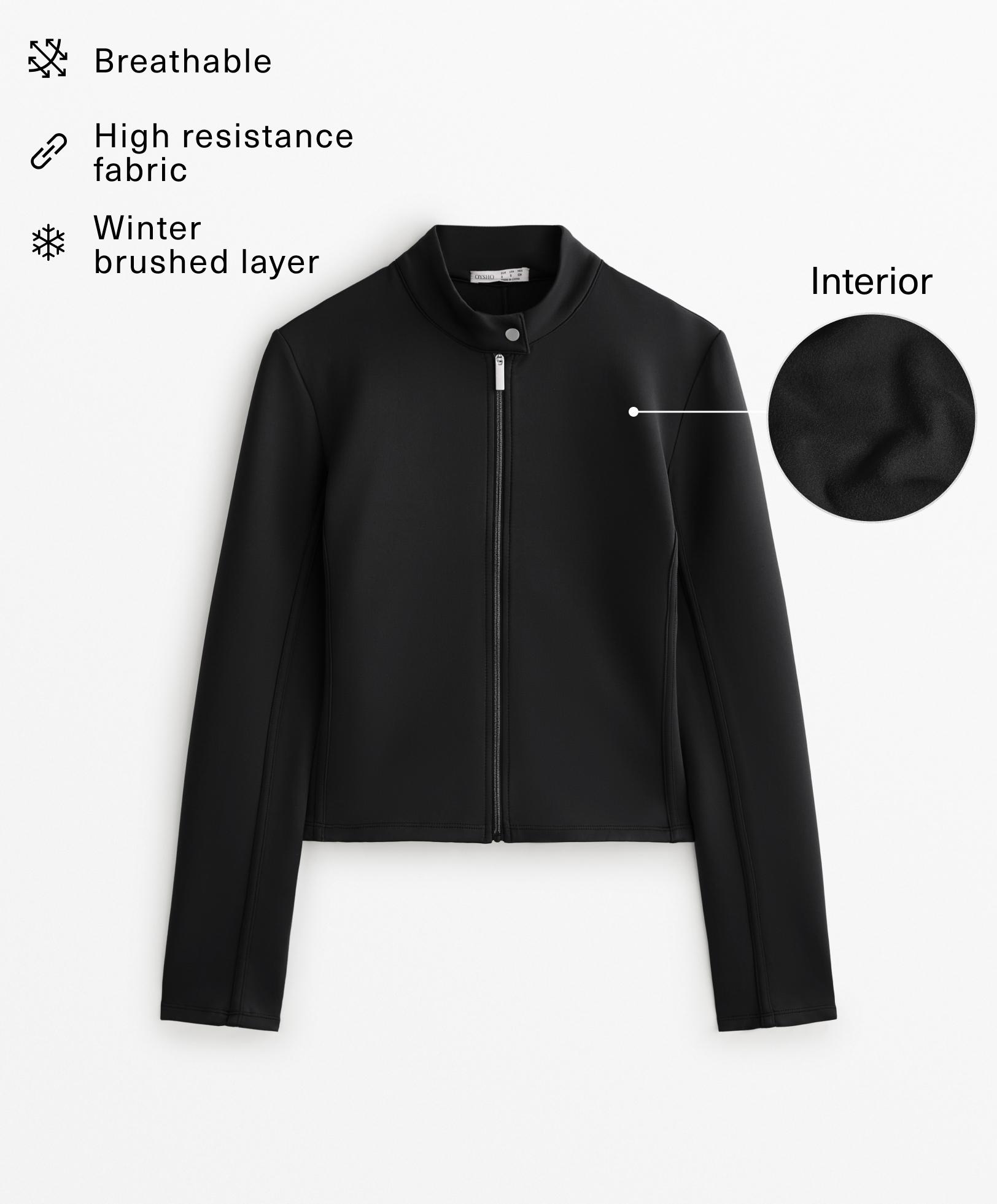 Brushed neoprene-effect jacket - Sale