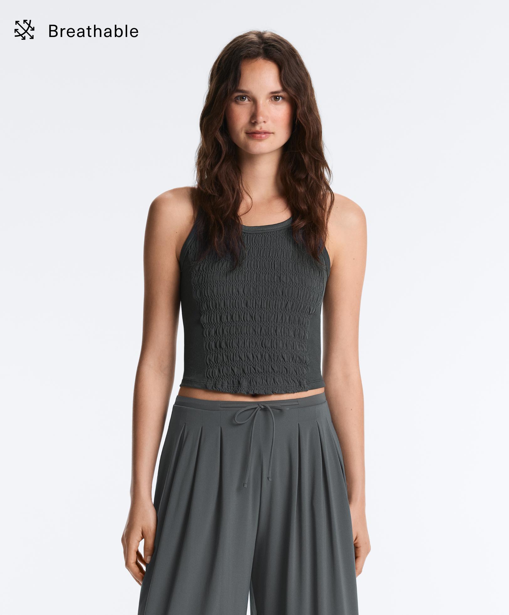 T-shirt seamless sans manches smock