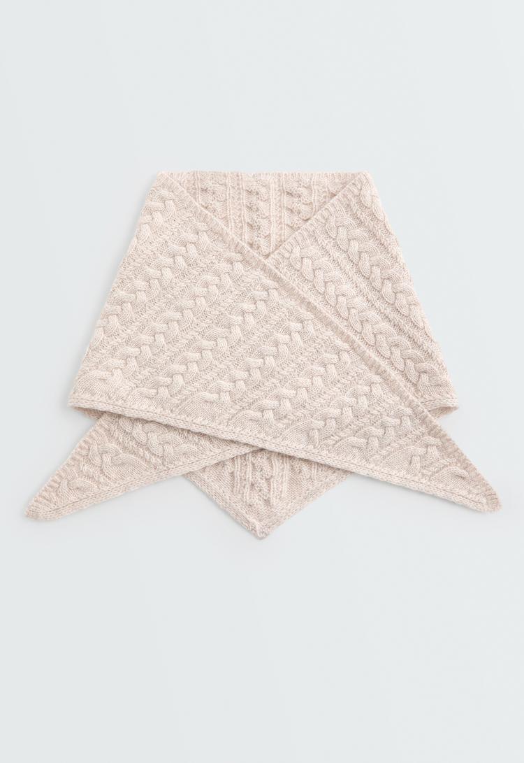 Braided knit bandana 90% wool 10% cashmere — ECRU