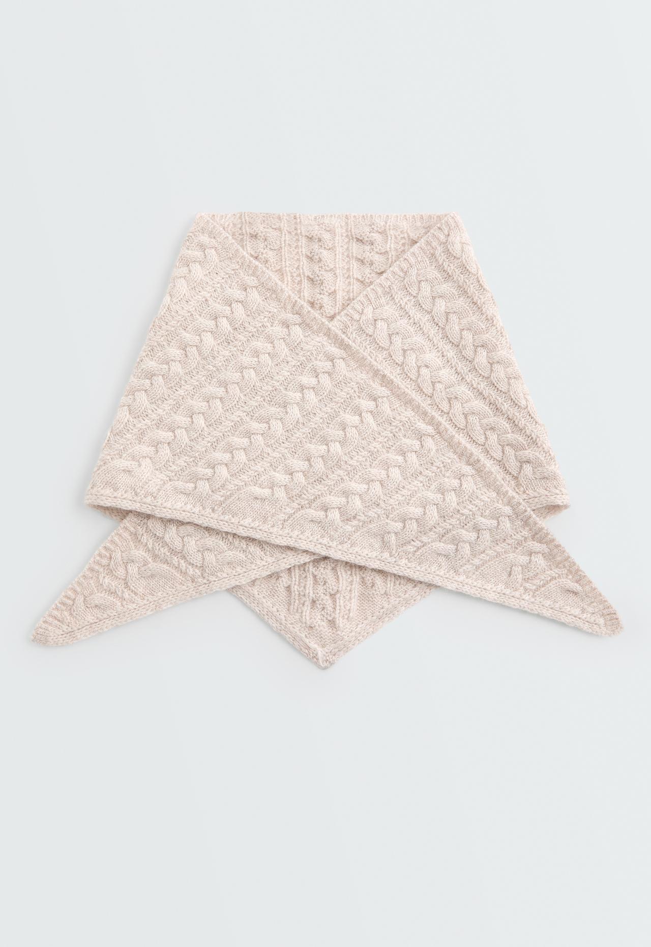Braided knit bandana 90% wool 10% cashmere — ECRU