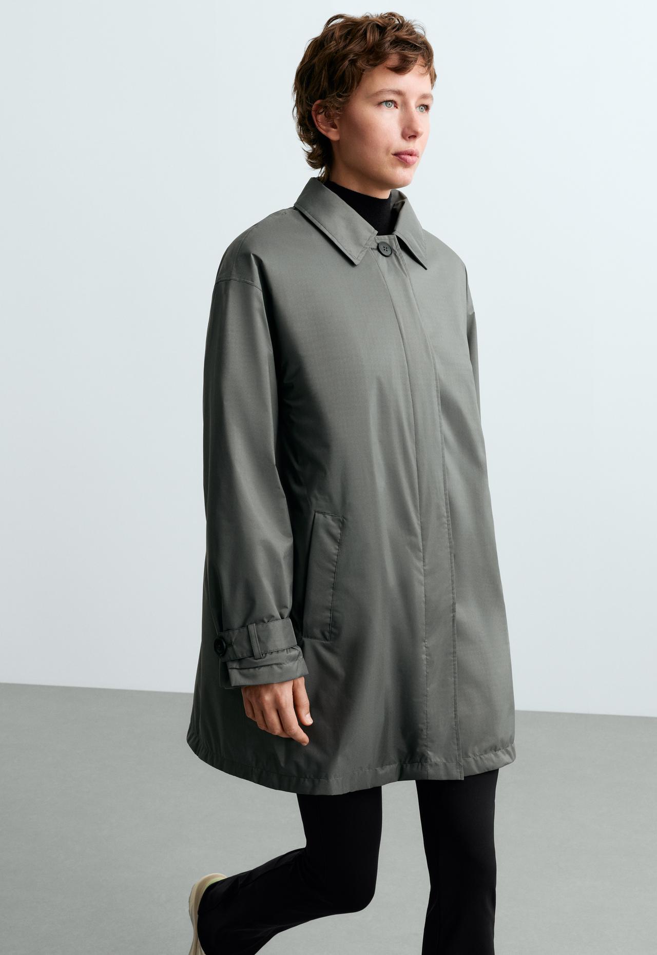 Padded waterproof 10k fellex® jacket with aerogel print reveal effect — MID GREY