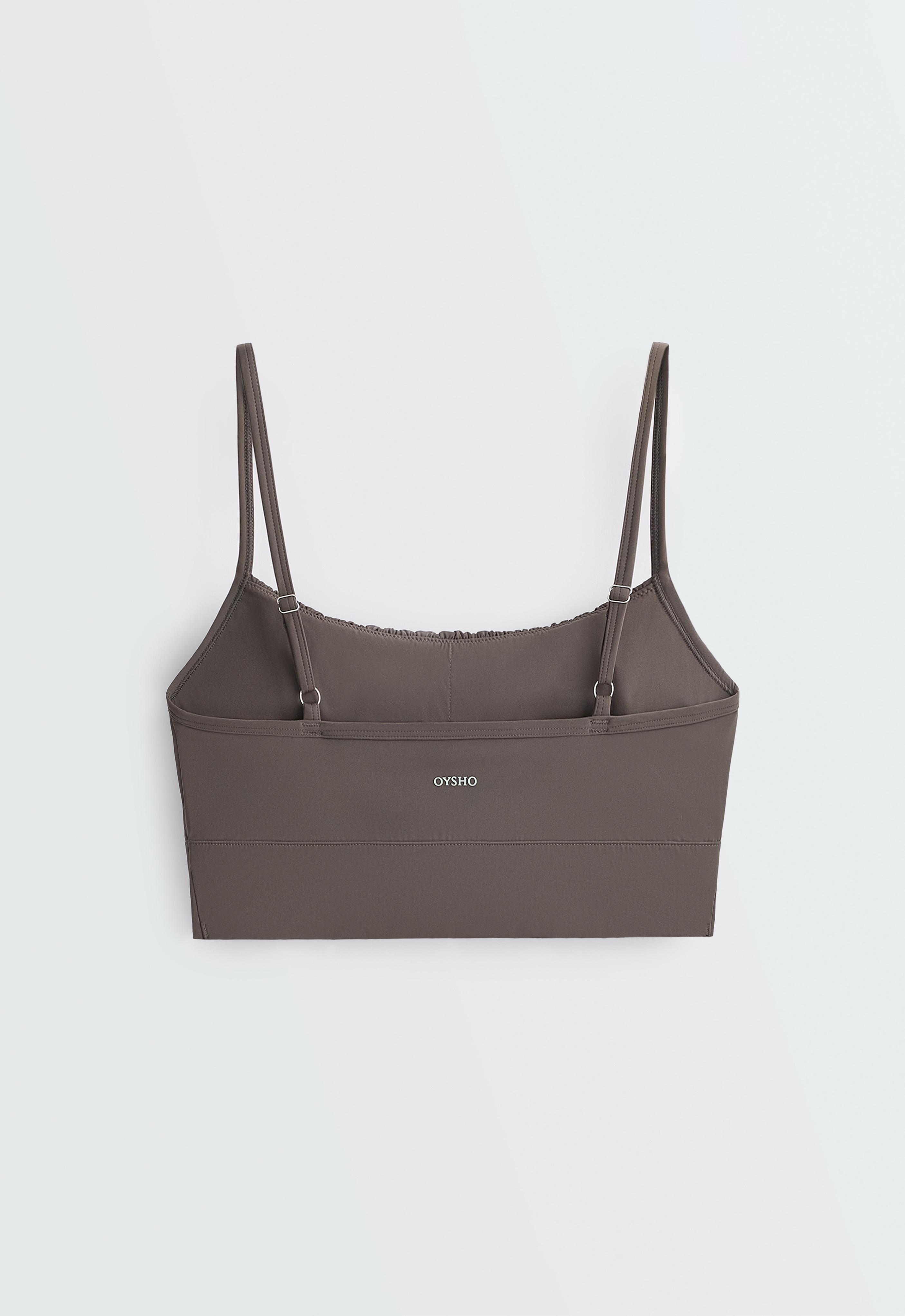 Ruched Light Touch tank top — BROWN-KHAKI